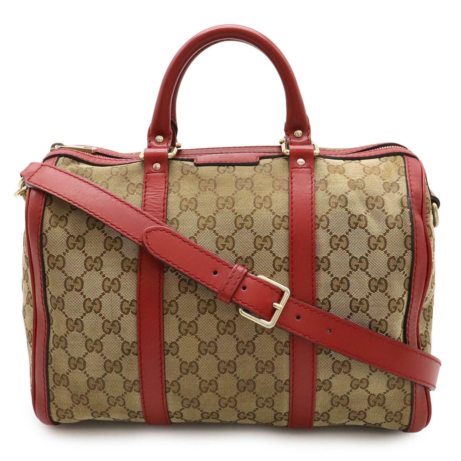 GUCCI GG canvas handbag shoulder bag leather khaki beige pink red