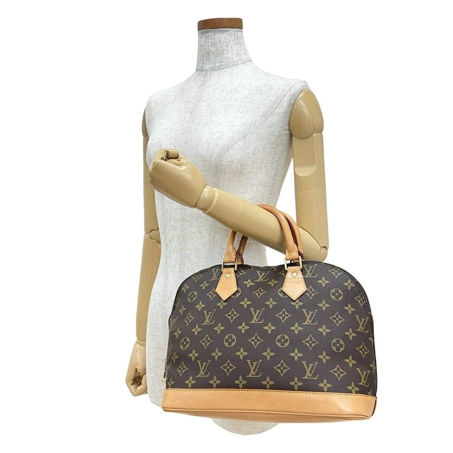 LOUIS VUITTON Vintage Alma PM Monogram Leather Handbag/Mini Boston Bag, 363-4