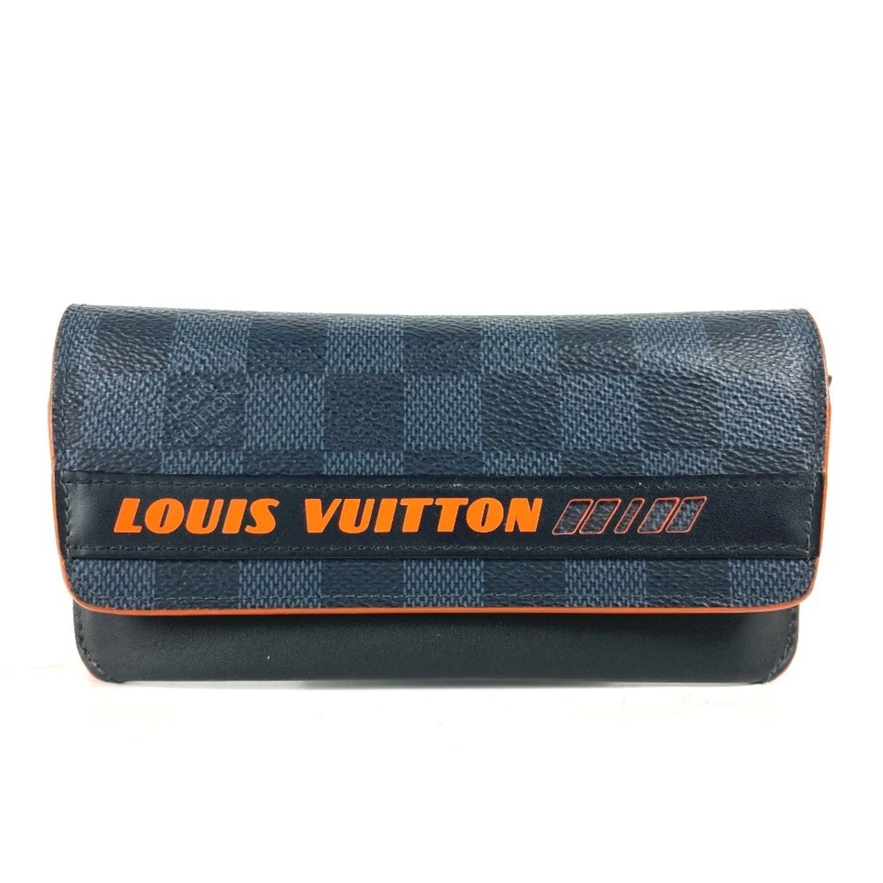 Louis Vuitton Damier Cobalt Etui Lunette Woody Eyewear Glasses Case Sunglasses Pouch Canvas Men's Navy
