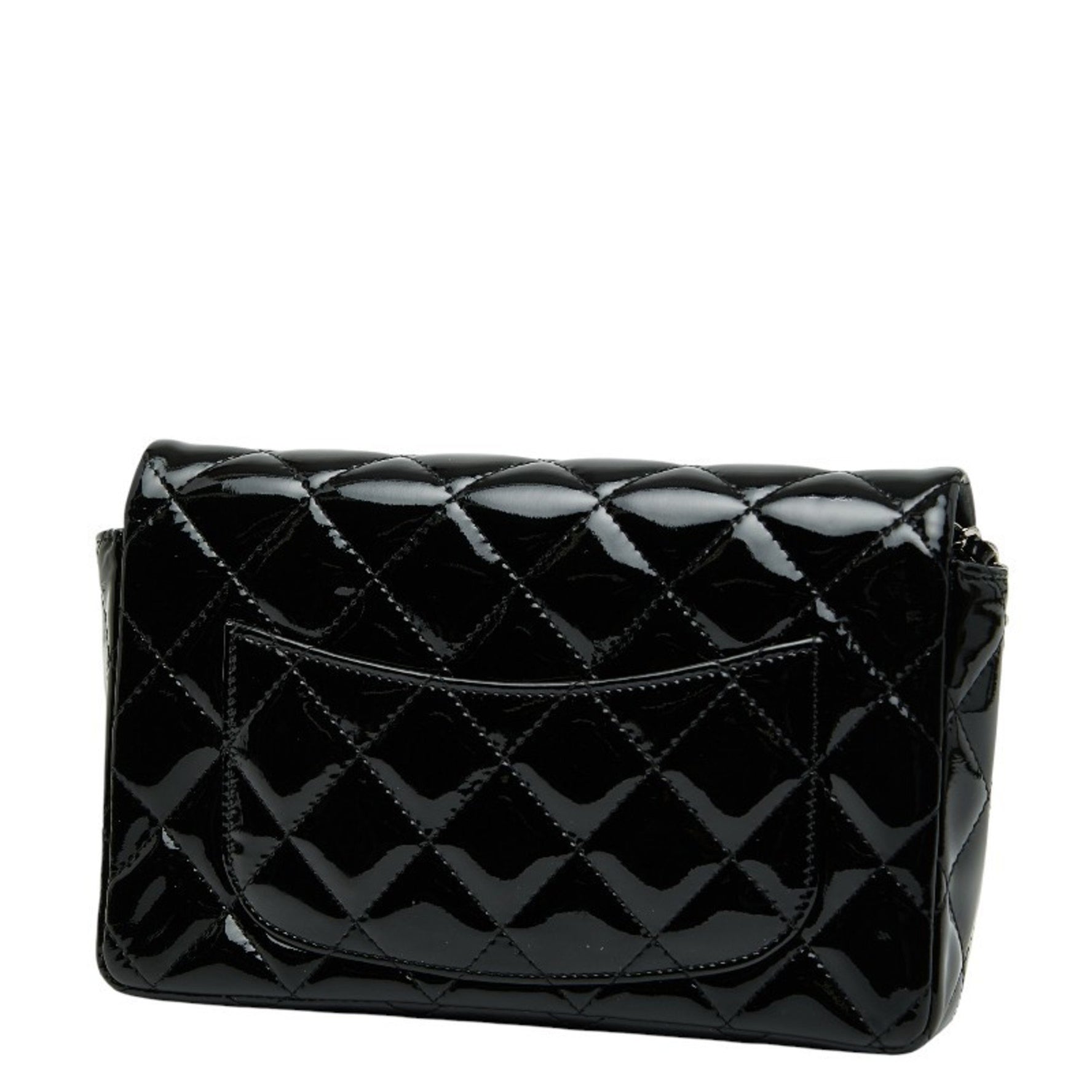 CHANEL Matelasse Coco Mark Chain Wallet Shoulder Bag in Patent Leather