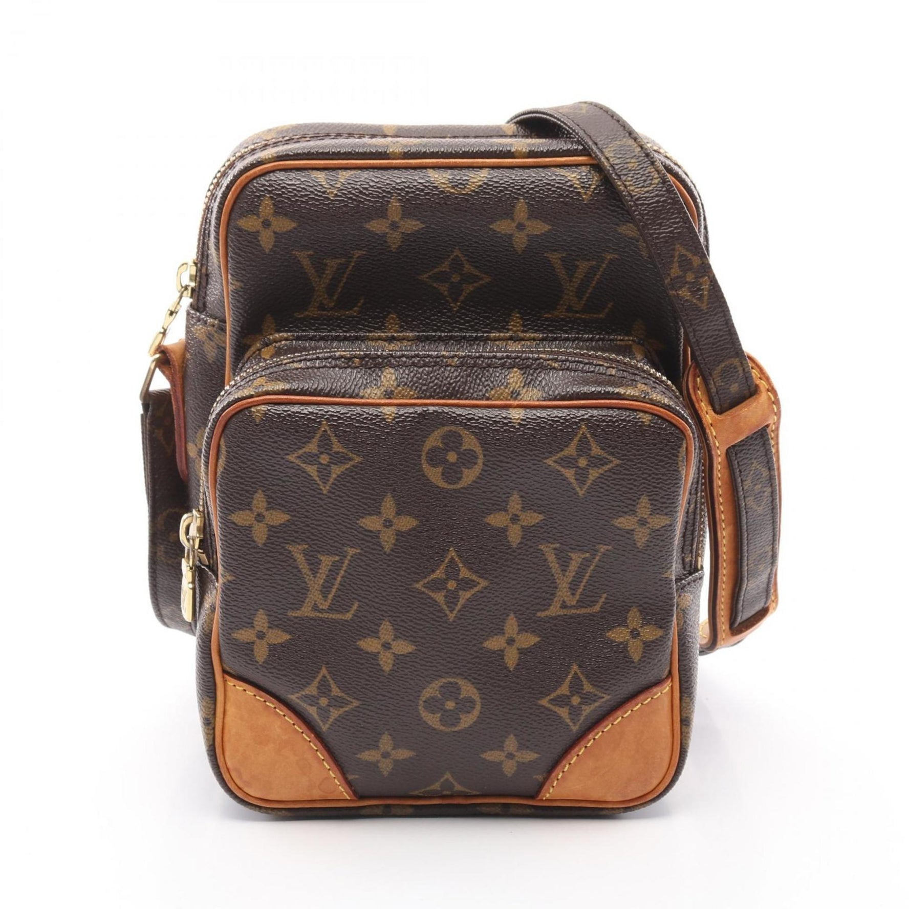 Louis Vuitton Amazon Shoulder Bag Coated Canvas Leather Monogram Brown