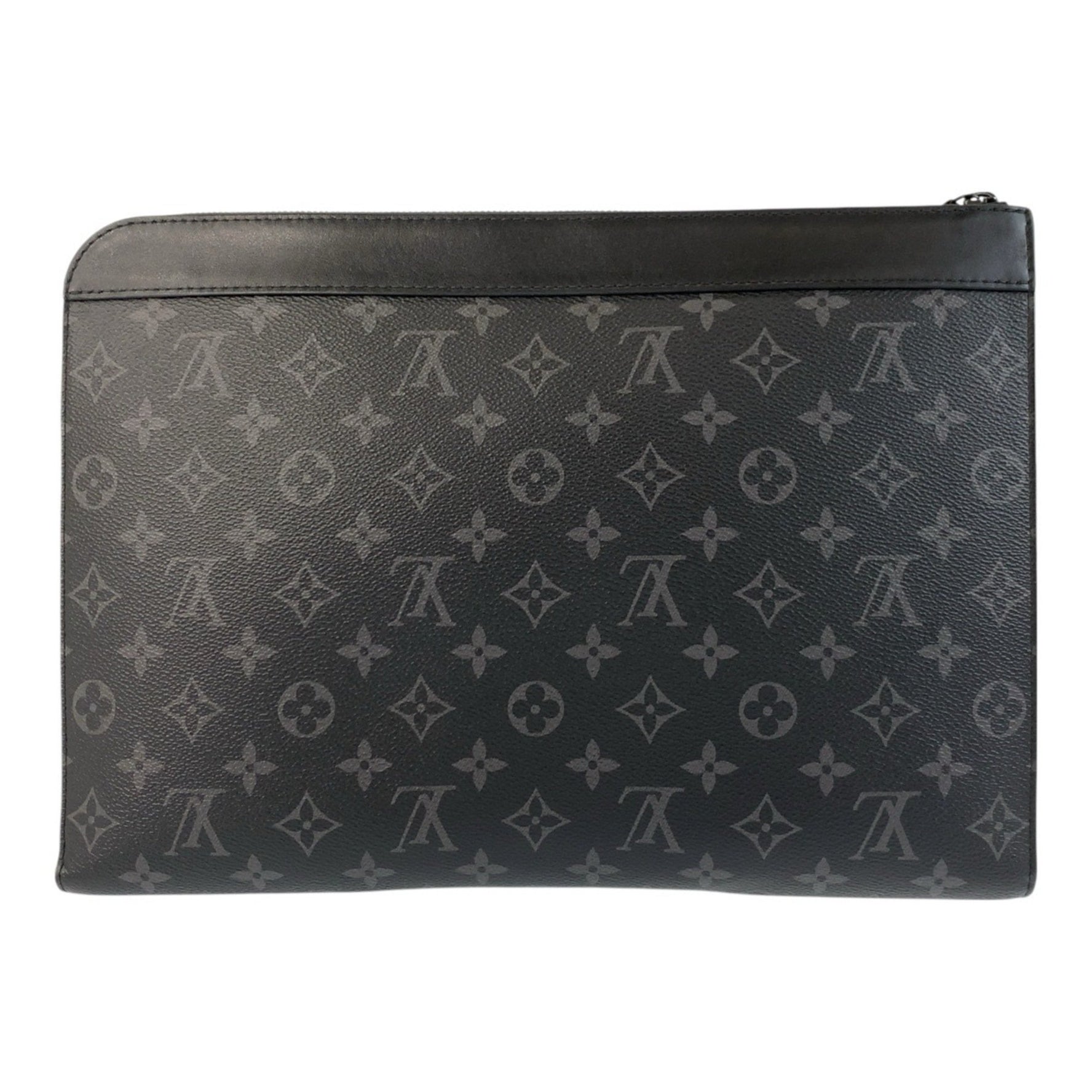 Louis Vuitton Monogram Eclipse Pochette Jour in Black and Gray Leather, Clutch Bag/Second Bag