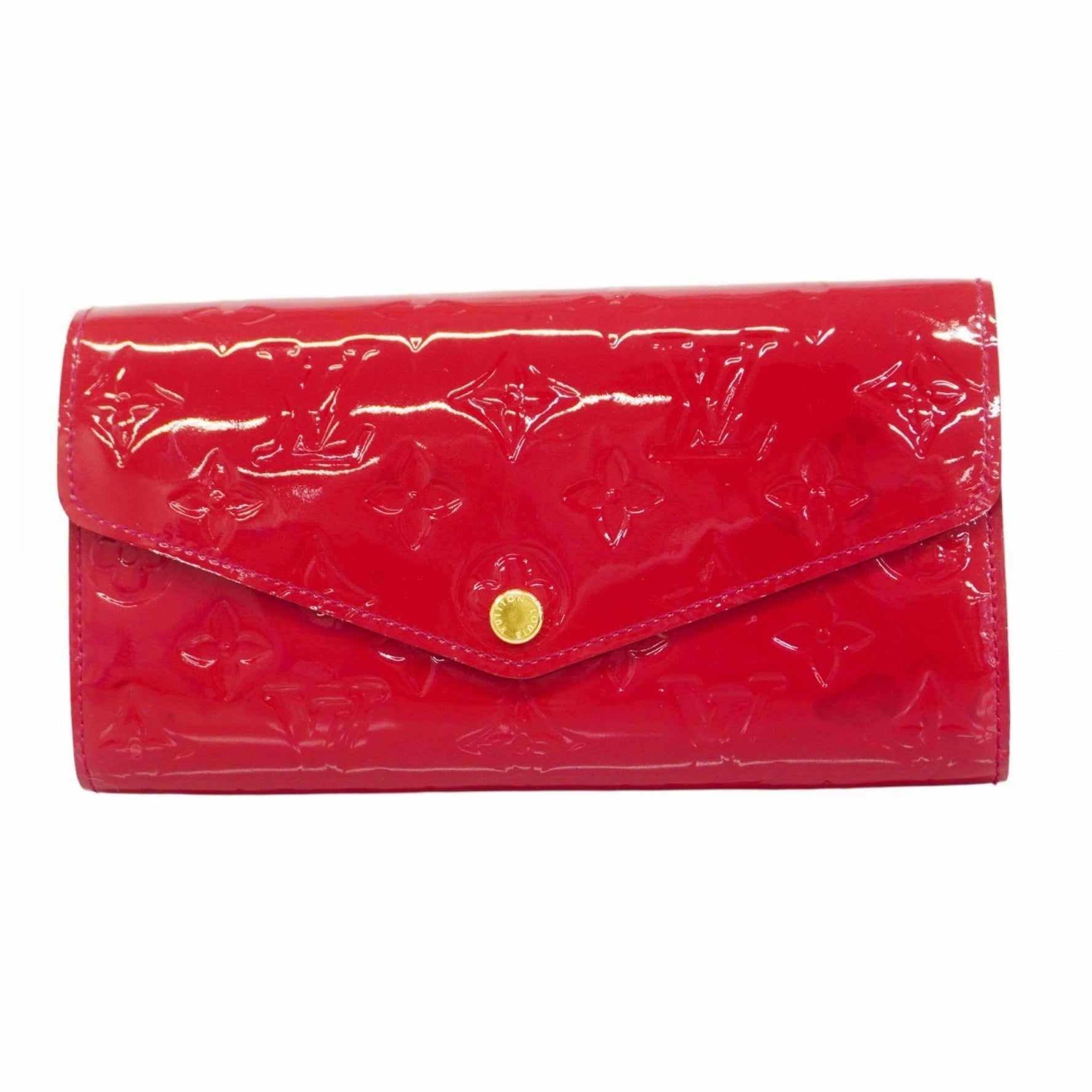 Louis Vuitton Vernis Portefeuille Sarah Long Wallet M90154 Rose Indigo Women's
