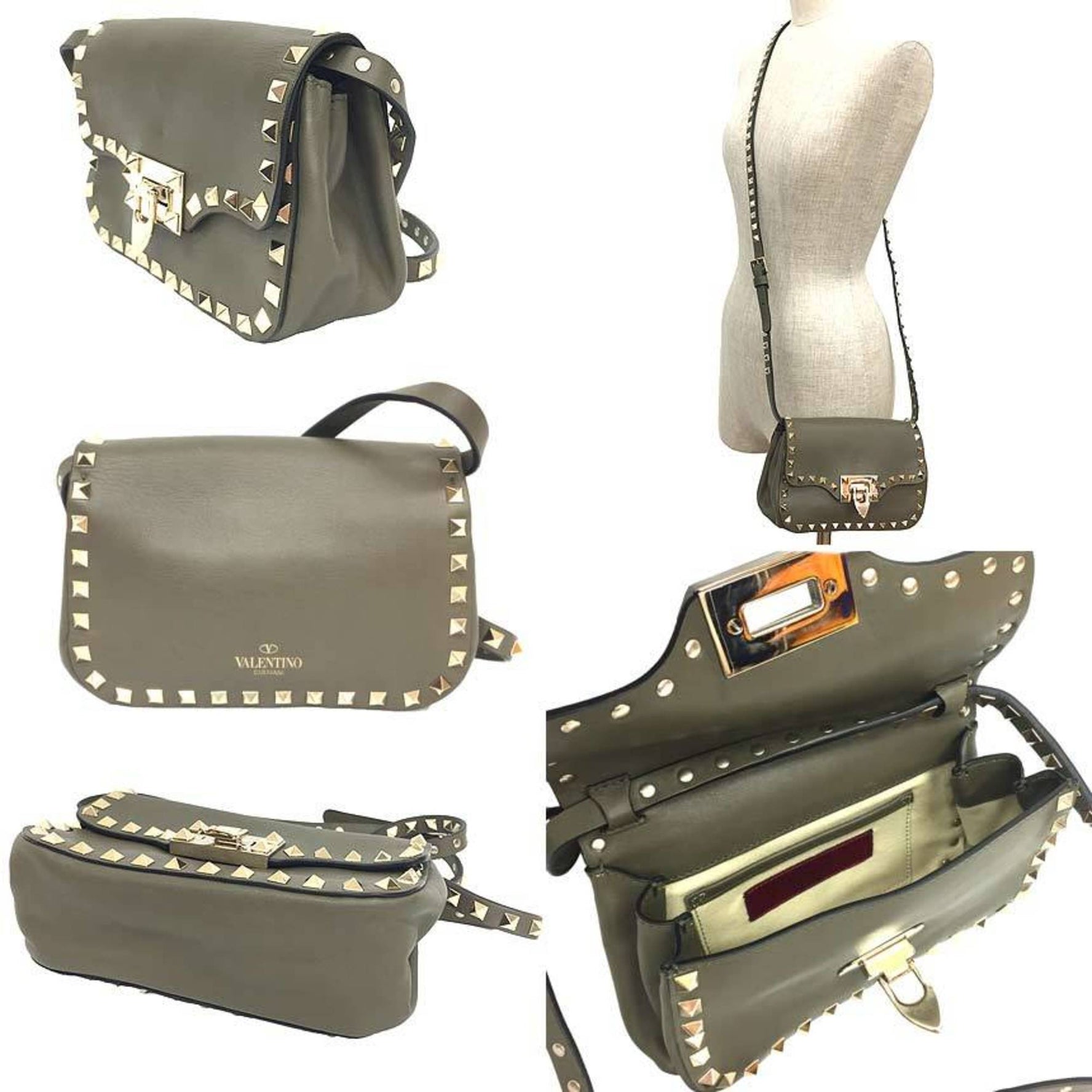 Valentino Garavani Rockstud Shoulder Bag Pochette Leather