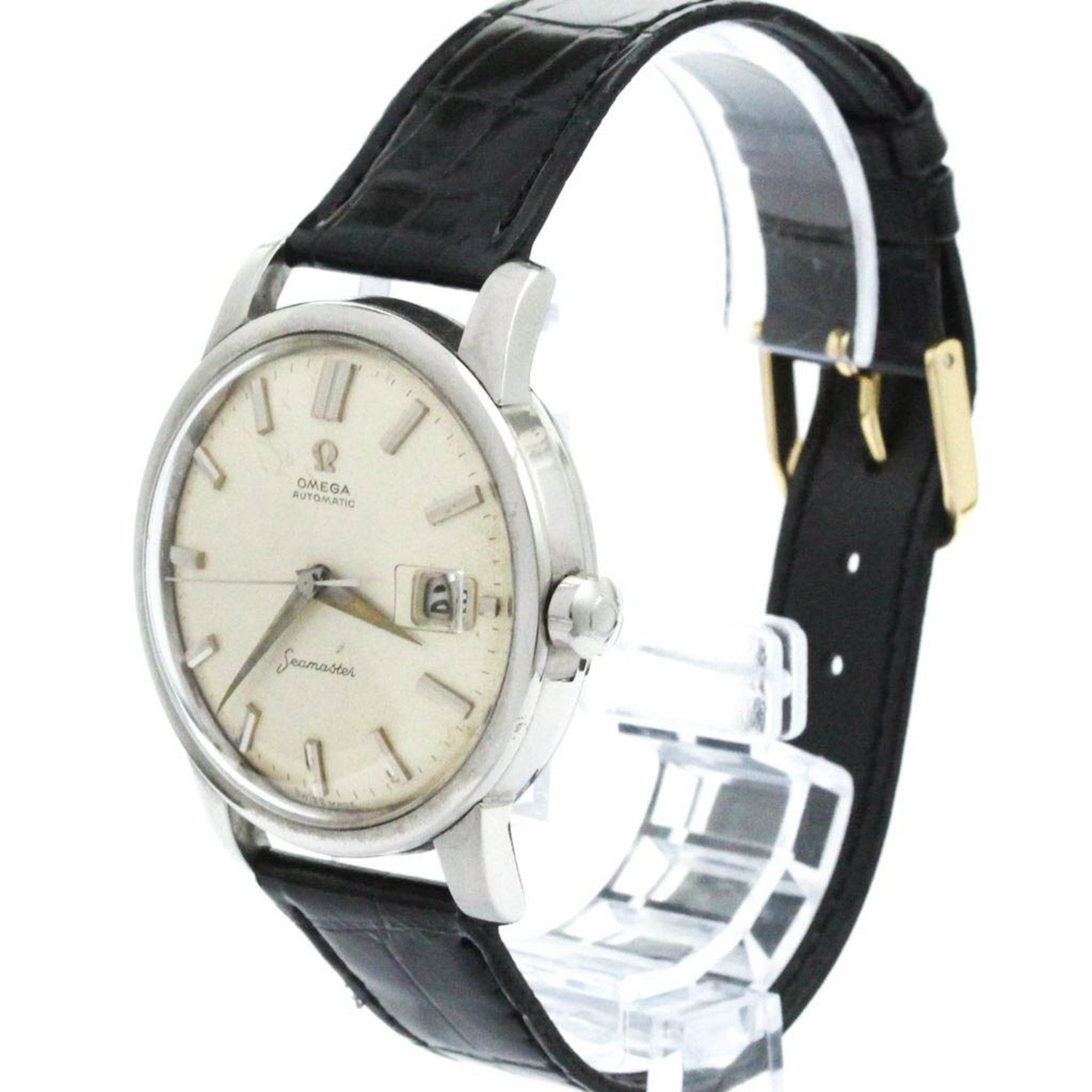 Vintage OMEGA Seamaster Cal 503 Steel Leather Watch 2992