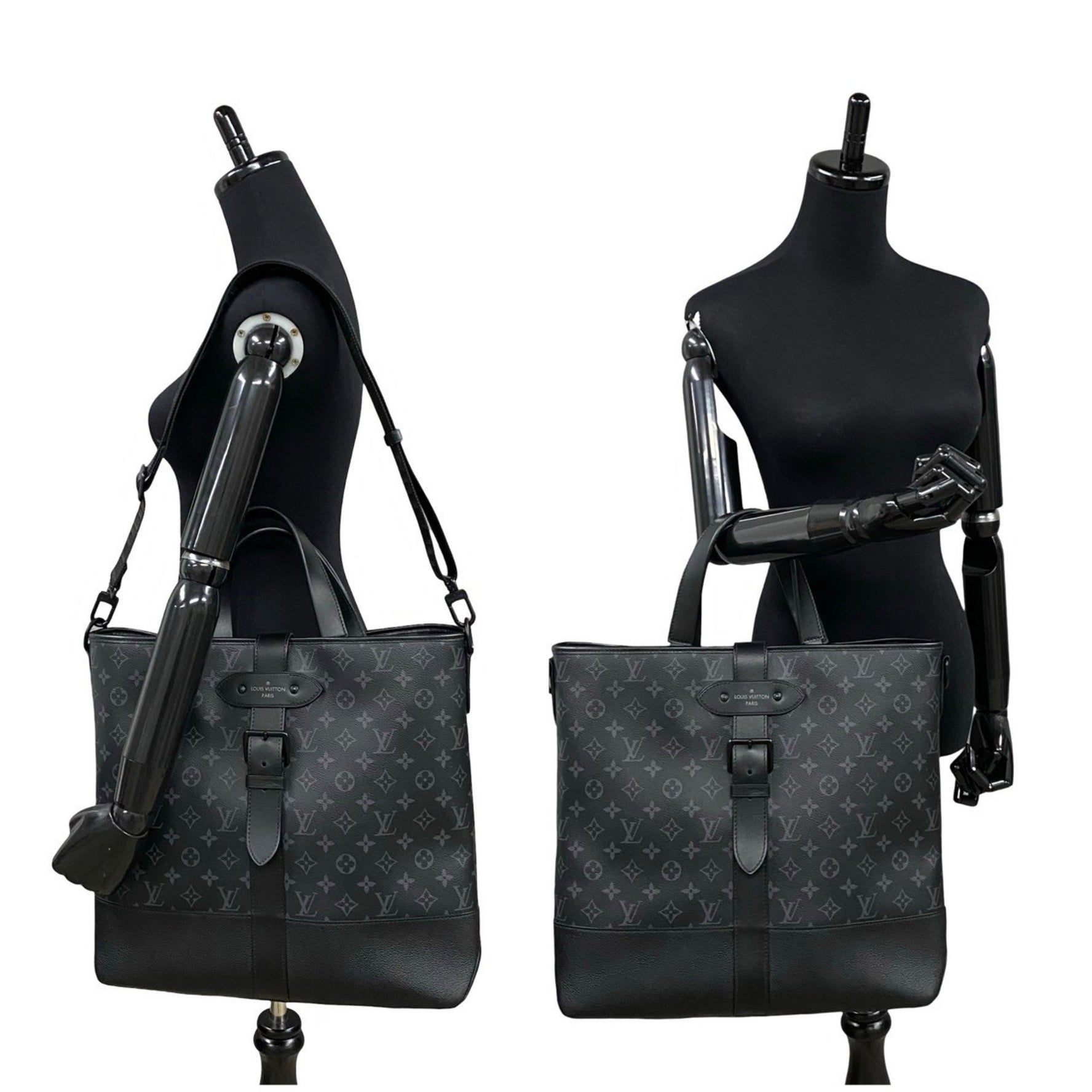 Louis Vuitton Saumur Tote Monogram Eclipse Leather Shoulder Bag/Tote Bag, 202-9