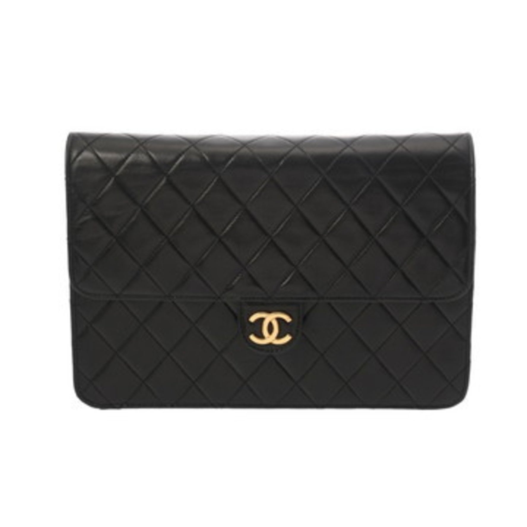 CHANEL Matelasse Push Lock Chain Shoulder Bag, Lambskin