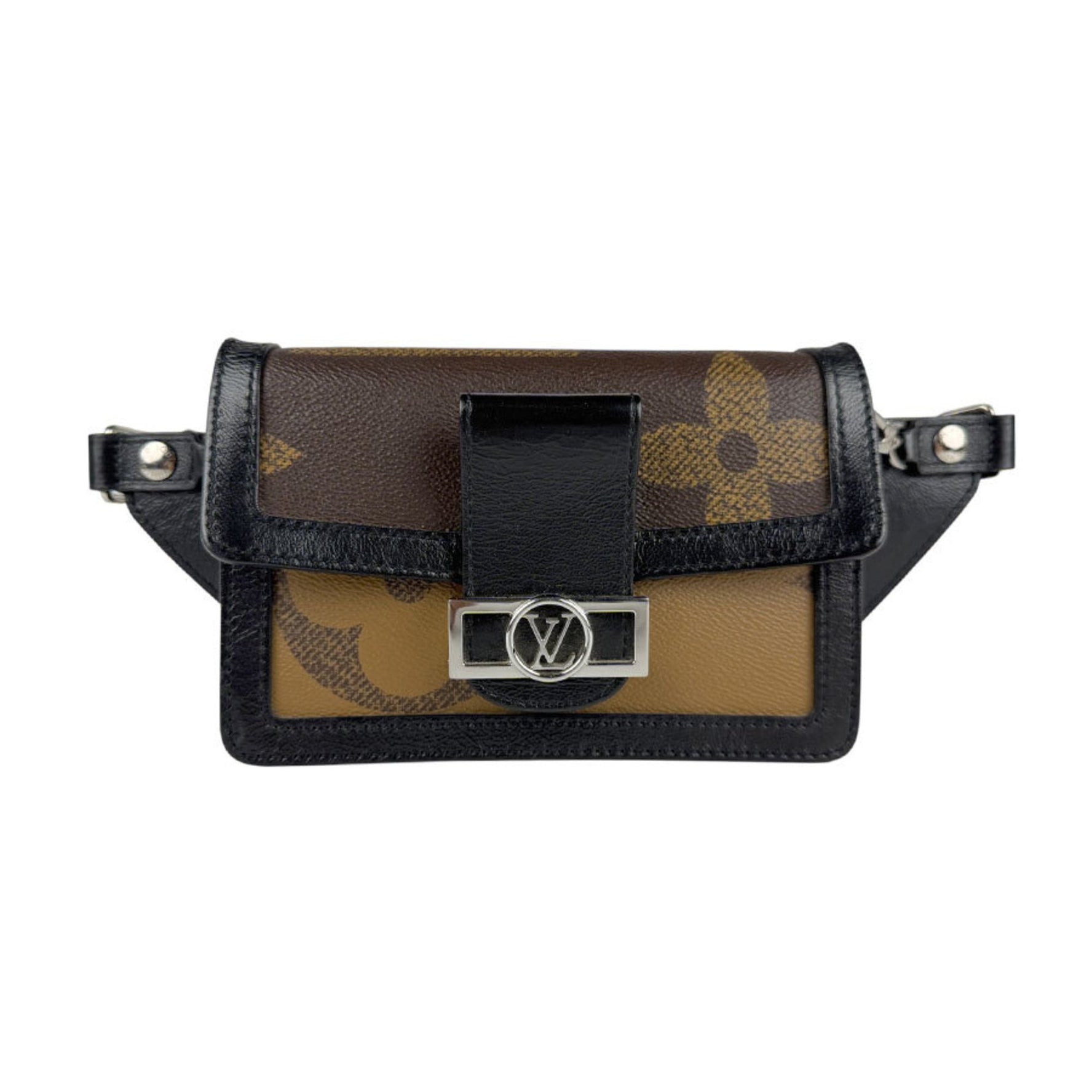 Louis Vuitton Monogram Giant Reverse Bum Bag in Brown and Black Leather