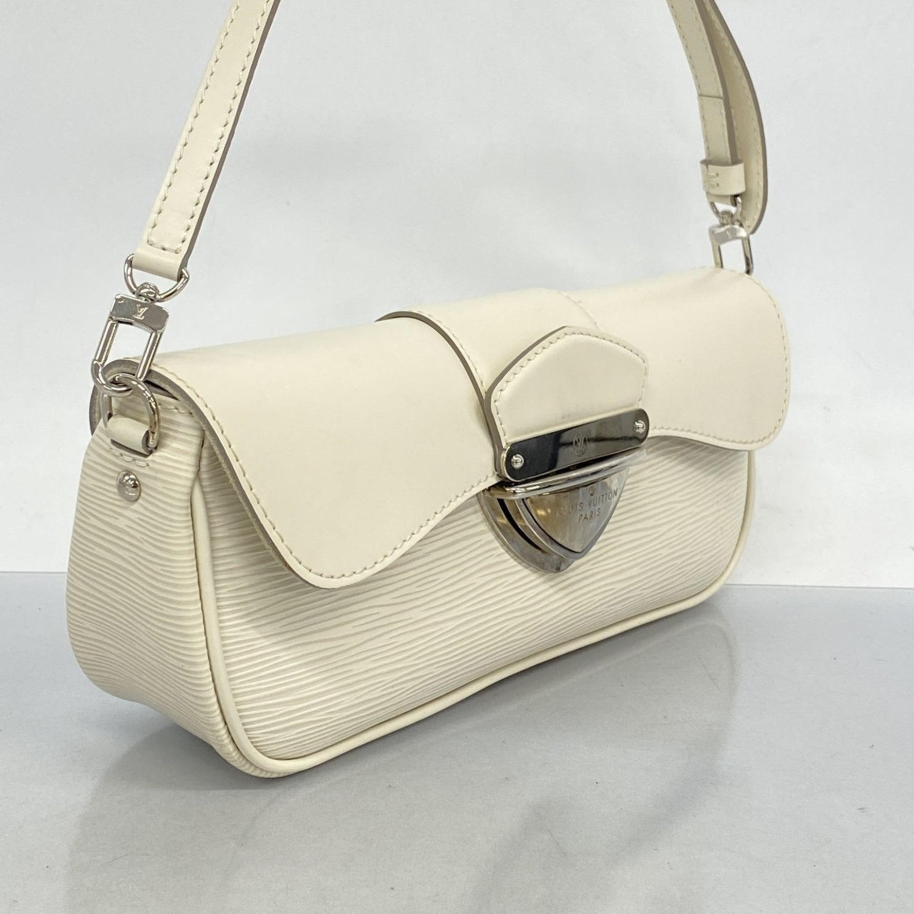 Louis Vuitton Epi Leather Pochette Montaigne Shoulder Bag White/Yellow