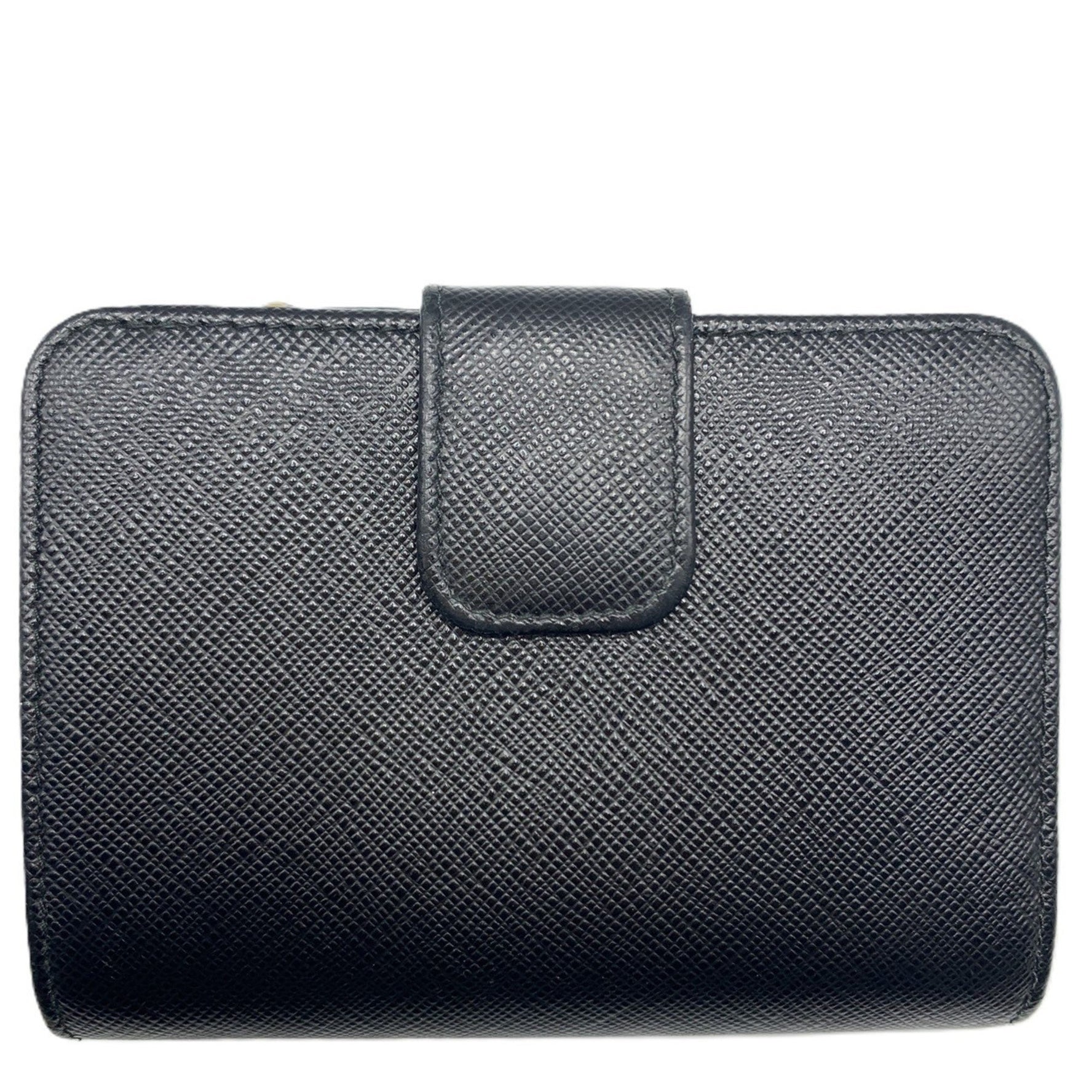 Prada Bi-fold Wallet 1ML018 Saffiano Leather Women's Black PRADA
