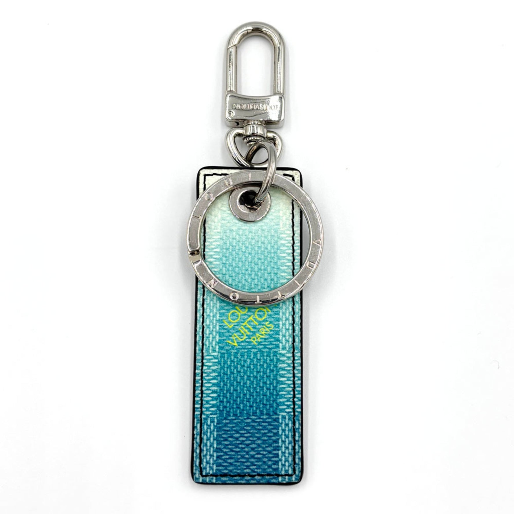 Louis Vuitton Porte-Cle Damier Stripes Keychain Metal Key Ring Bag Charm Men's
