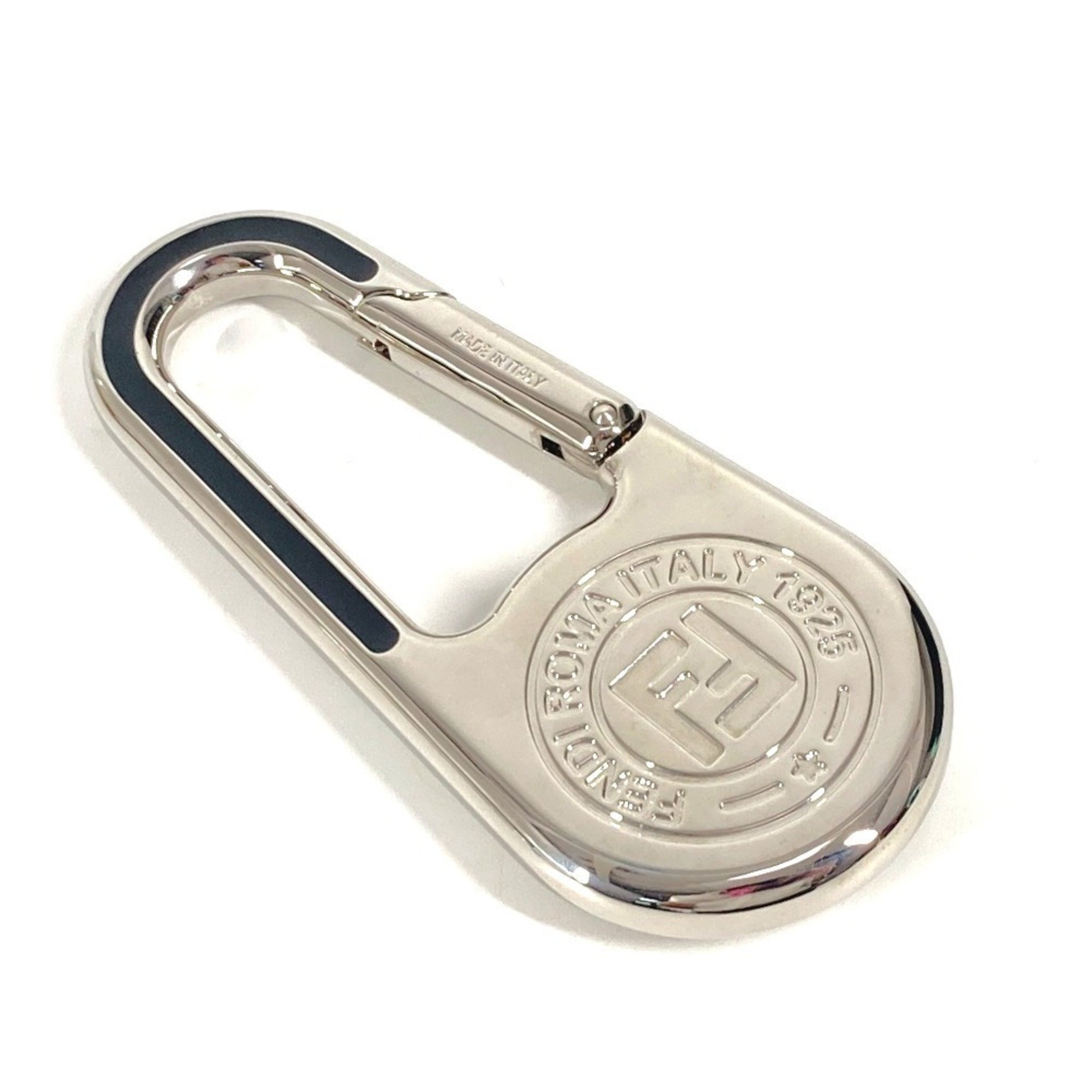 FENDI Logo Carabiner with Compass Bag Charm Keychain Metal Men's