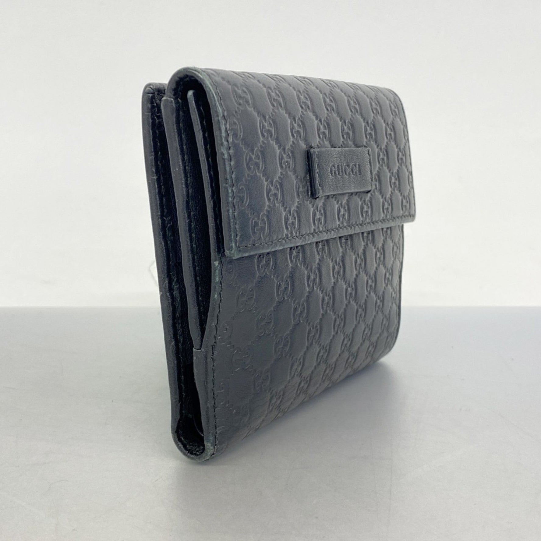 Gucci Micro Guccissima Wallet Leather Black Women's
