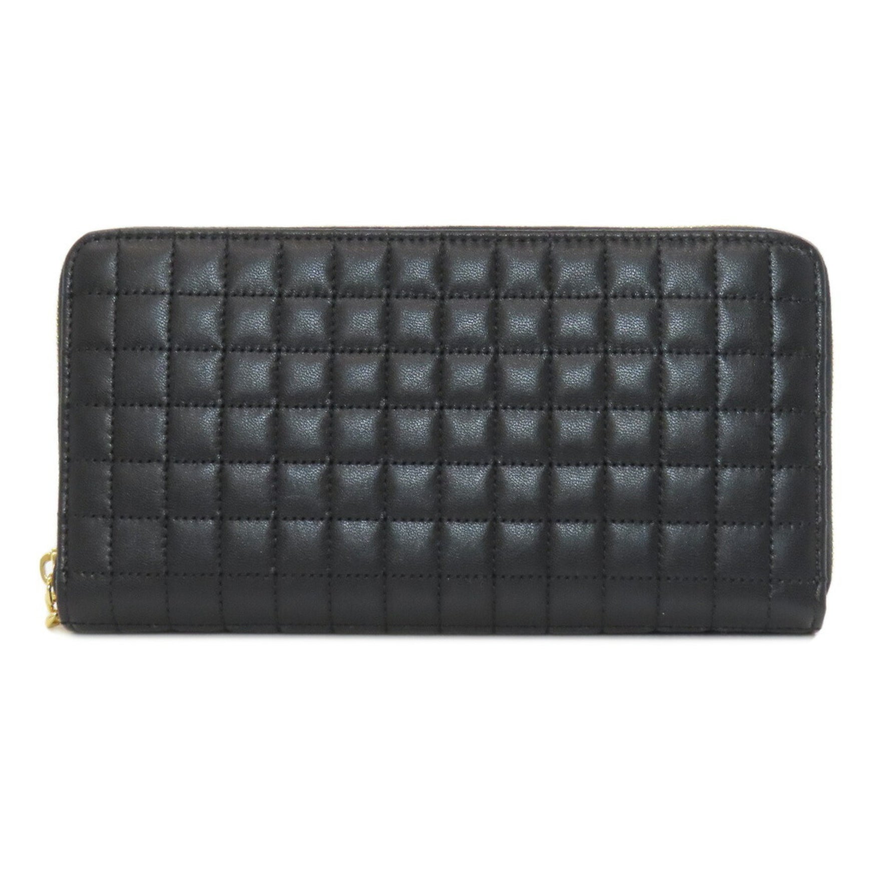 CELINE Round Long Wallet Leather