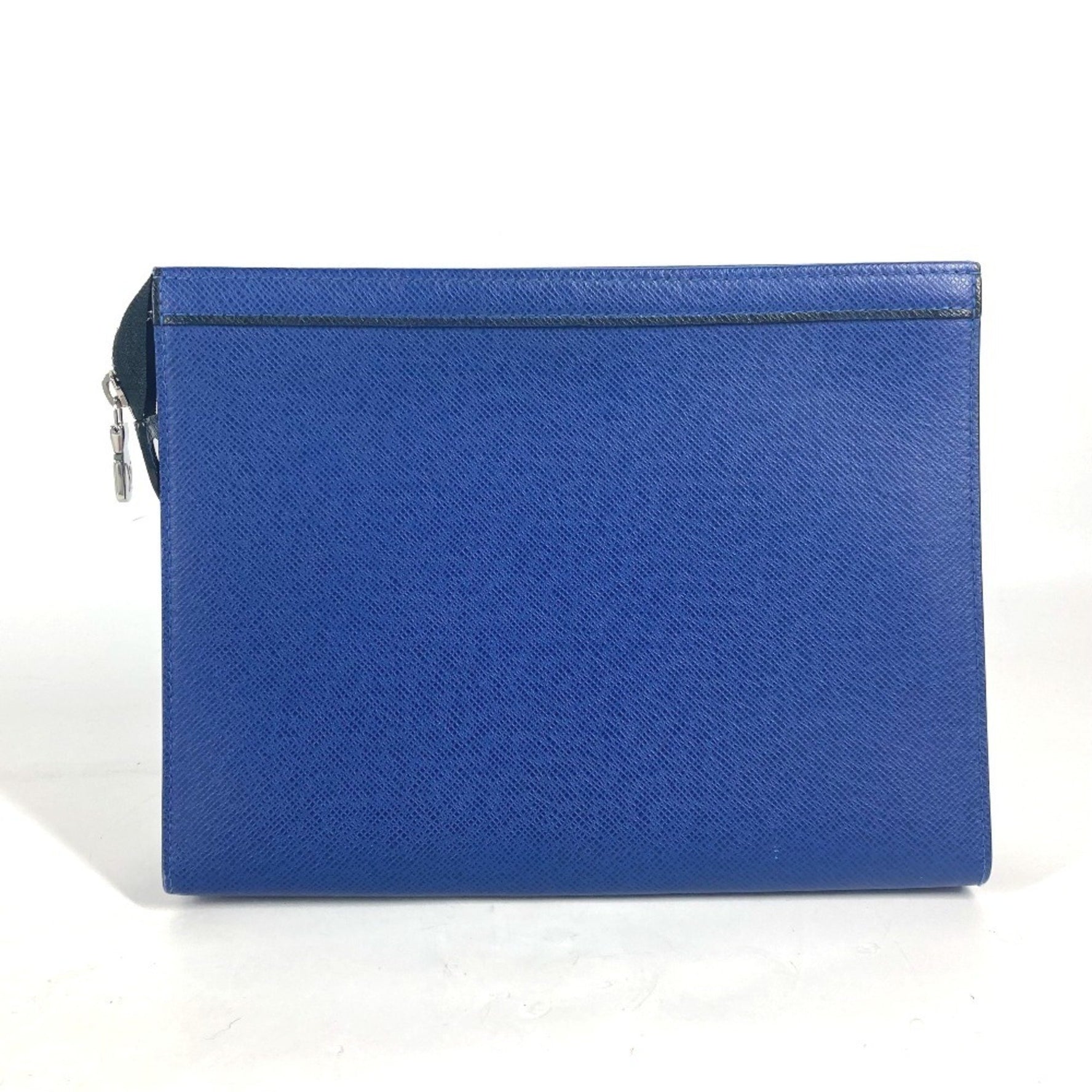LOUIS VUITTON M30575 Taiga Pochette Voyage MM Second Bag, Pouch, Clutch Bag in Leather, Men's Blue