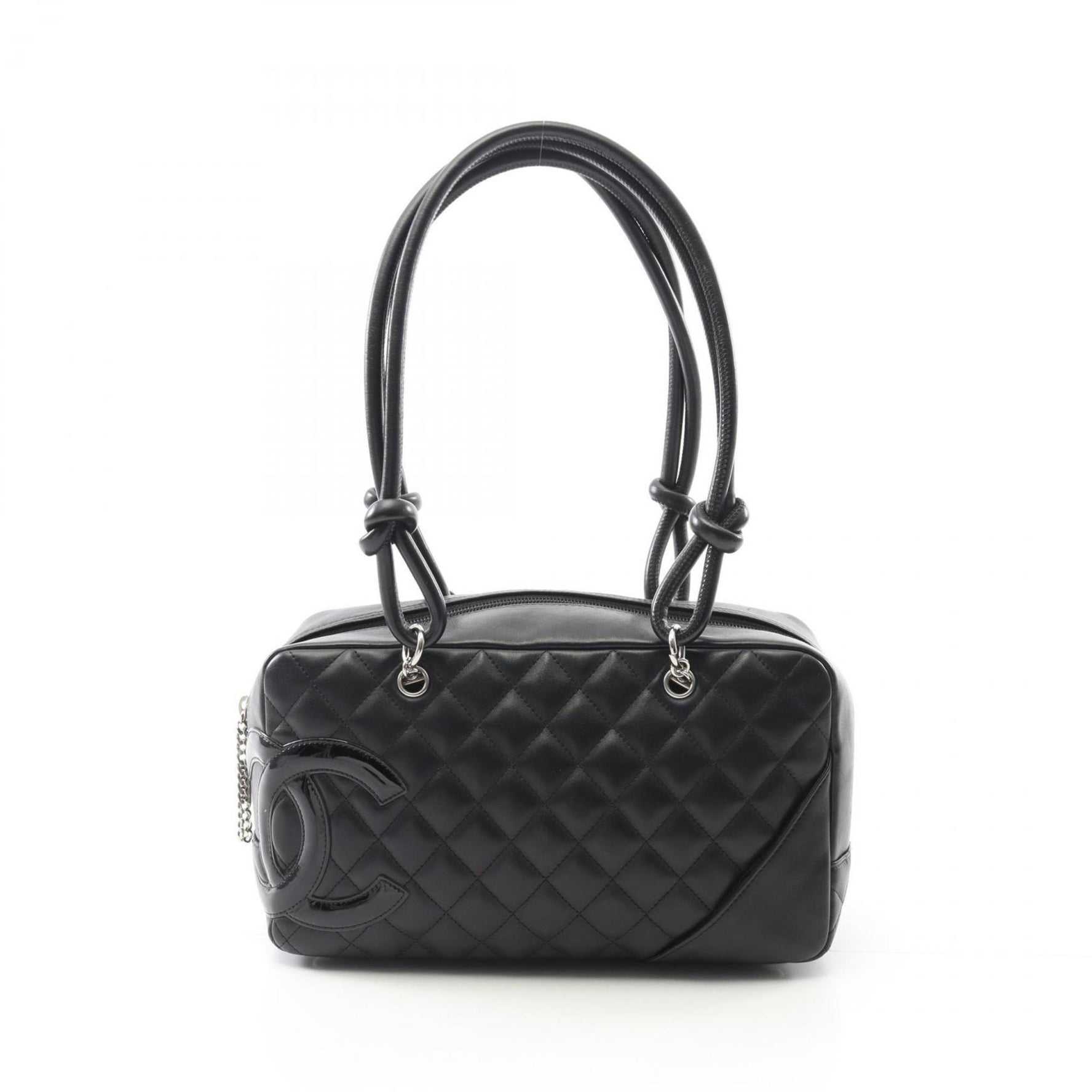 CHANEL Cambon Bowling Bag, Shoulder Leather Patent Leather
