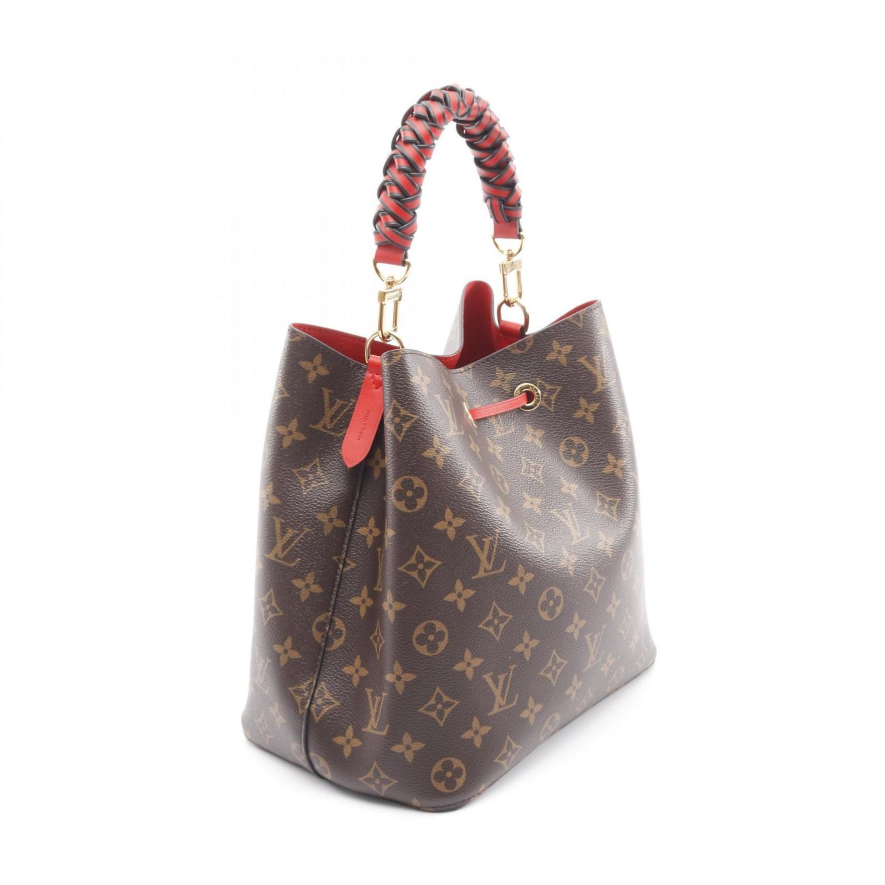 Louis Vuitton NeoNoe Handbag, Coated Canvas and Leather, Monogram, Brown Red