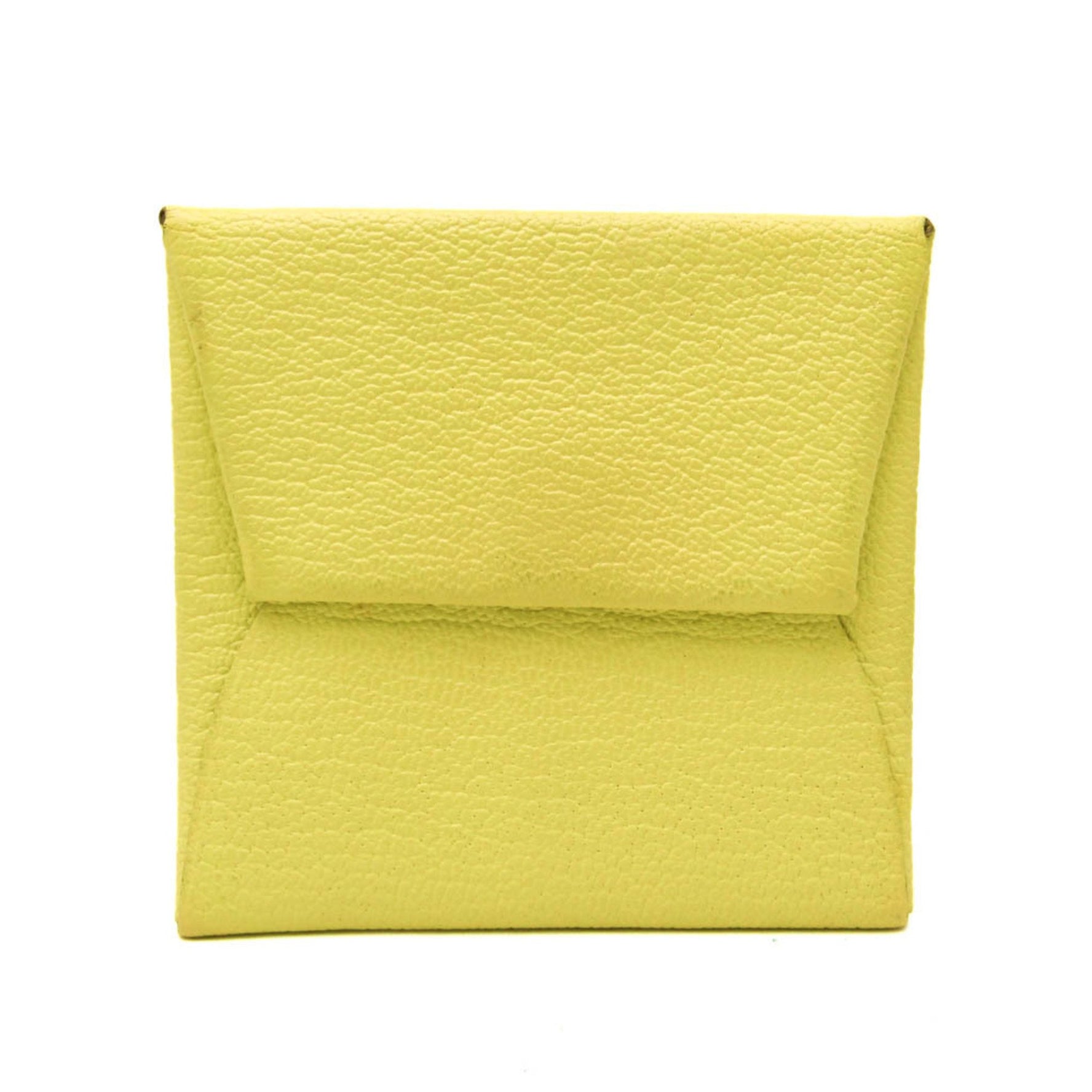 Hermes Bastia Women's Chevre Leather Coin Purse/coin Case Yellow