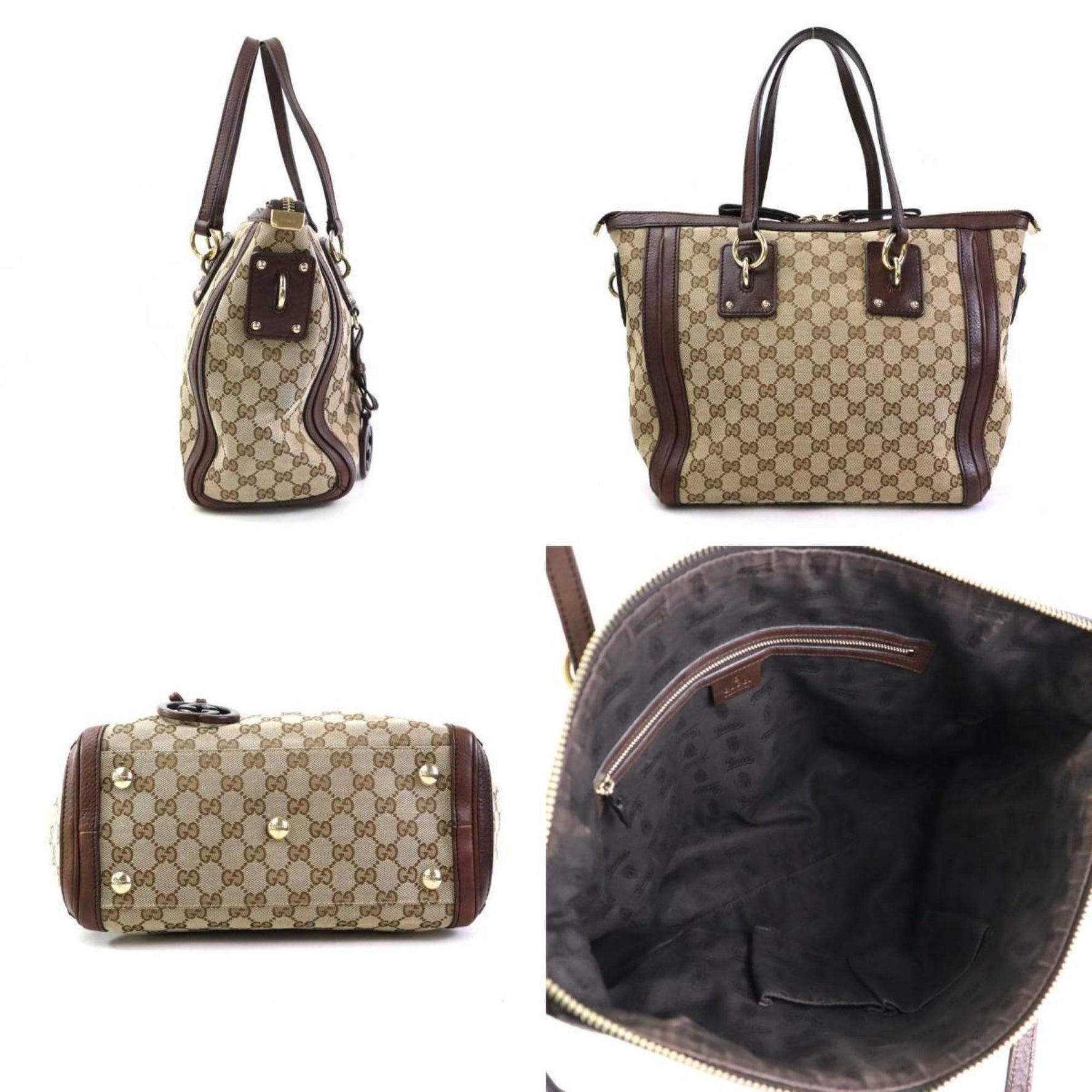GUCCI handbag shoulder bag GG canvas ladies