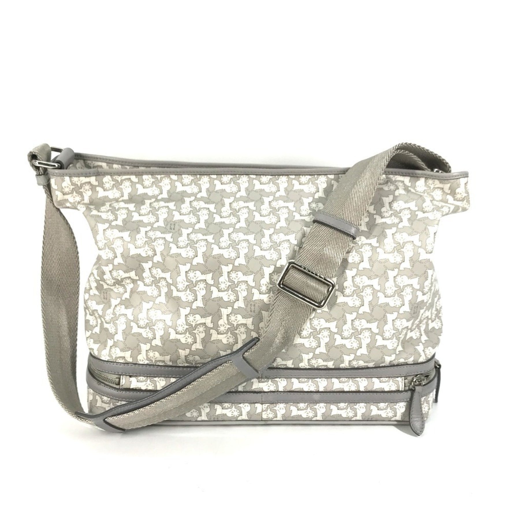 CELINE and Ai Tominaga Collaboration Sulky Diaper Bag, Eco Bag with Changing Pad, Shoulder in PVC Leather, Gray