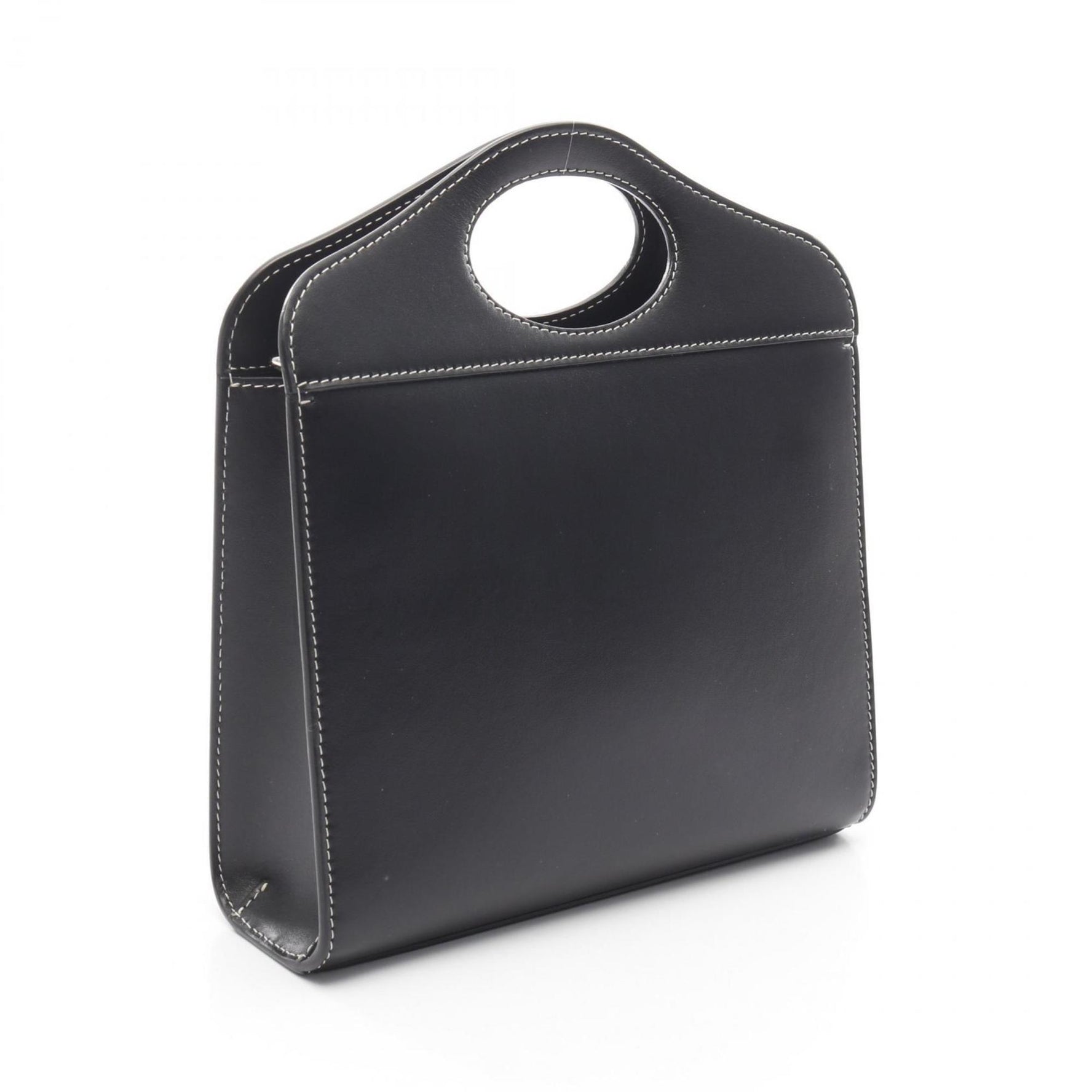 Burberry Mini Topstitched Handbag, Leather