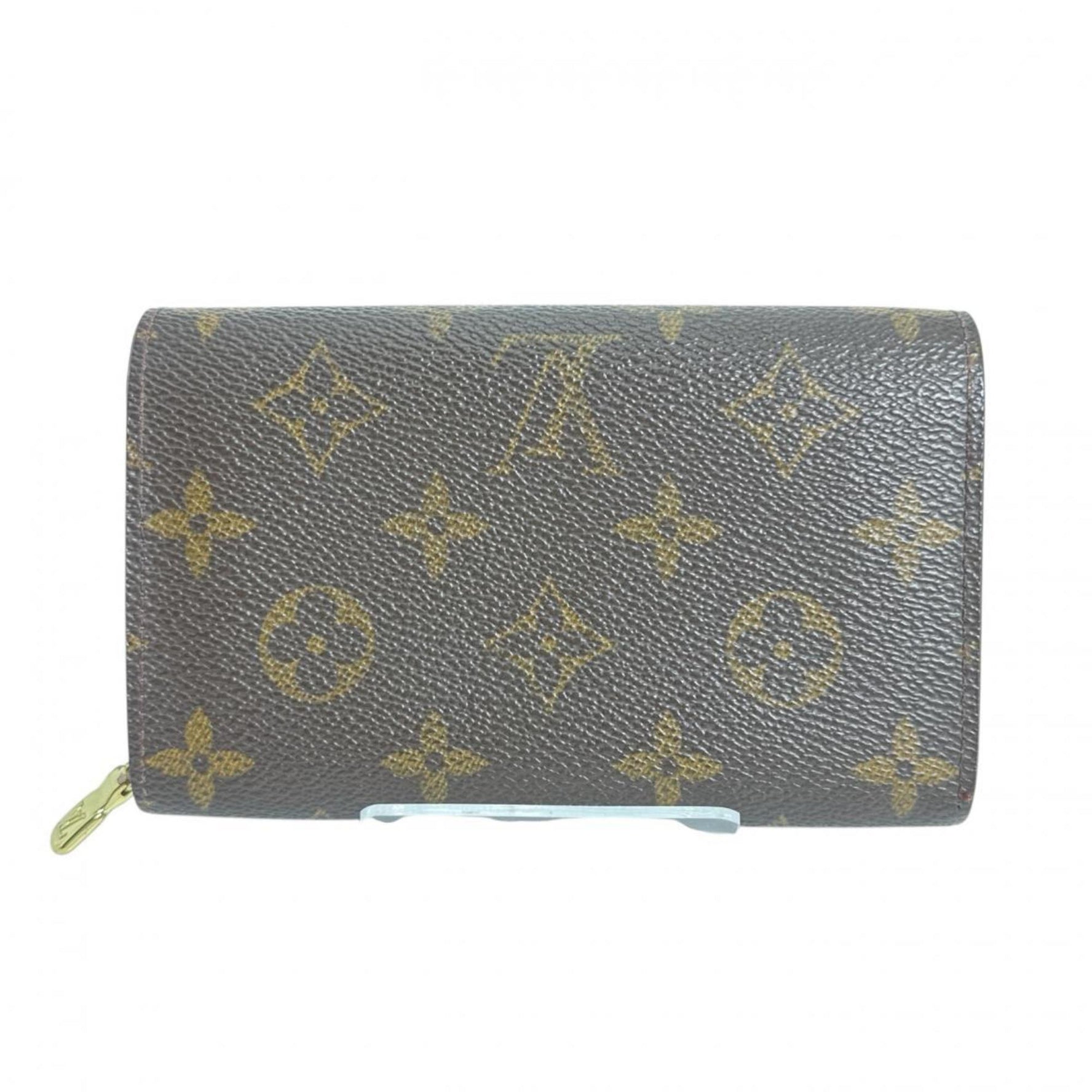 Louis Vuitton Bi-fold wallet L-shaped zipper Monogram Porte Monnaie Tresor canvas
