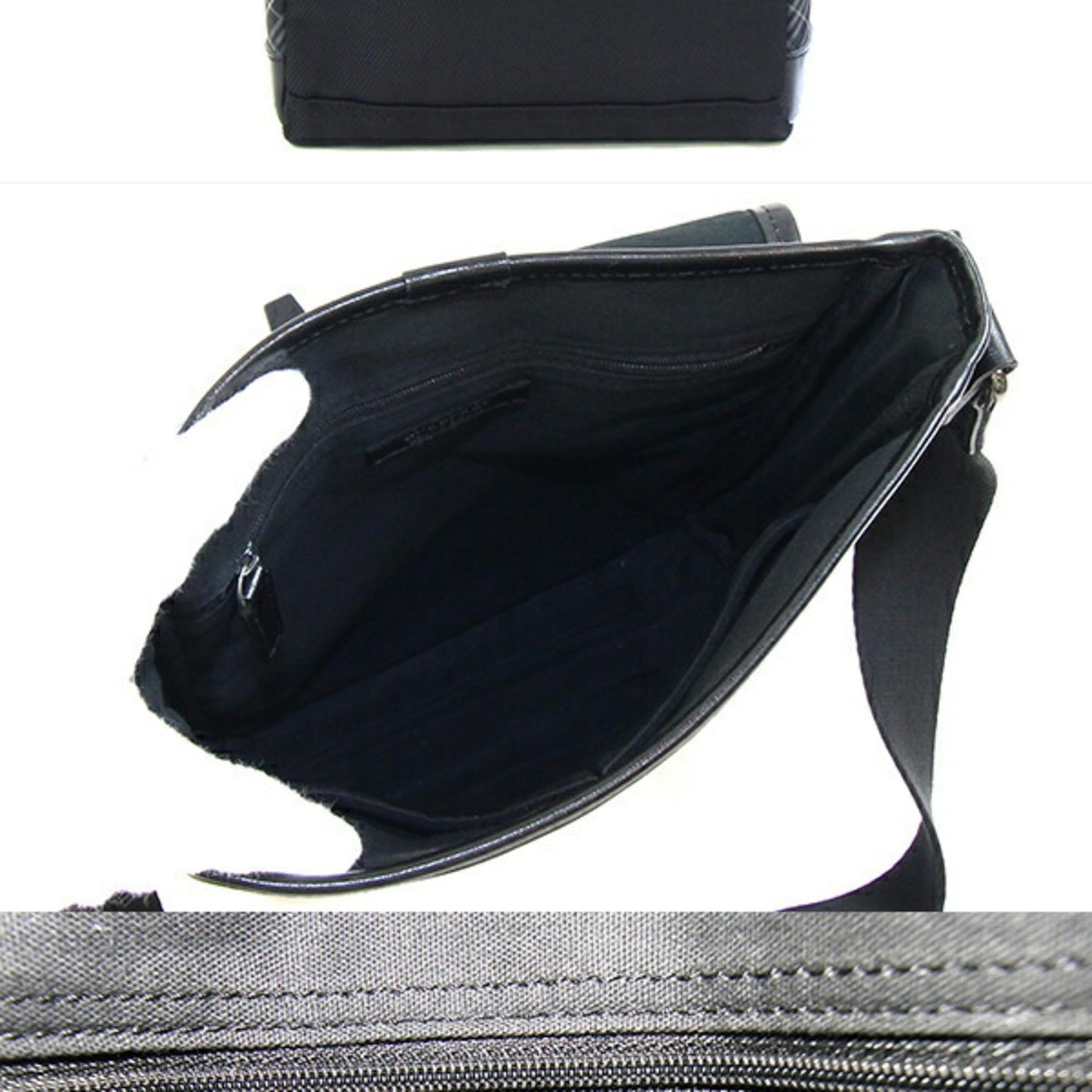 Burberry Black Label Shoulder Bag in and Gray with Nylon Canvas Leather Crossbody Check Design .