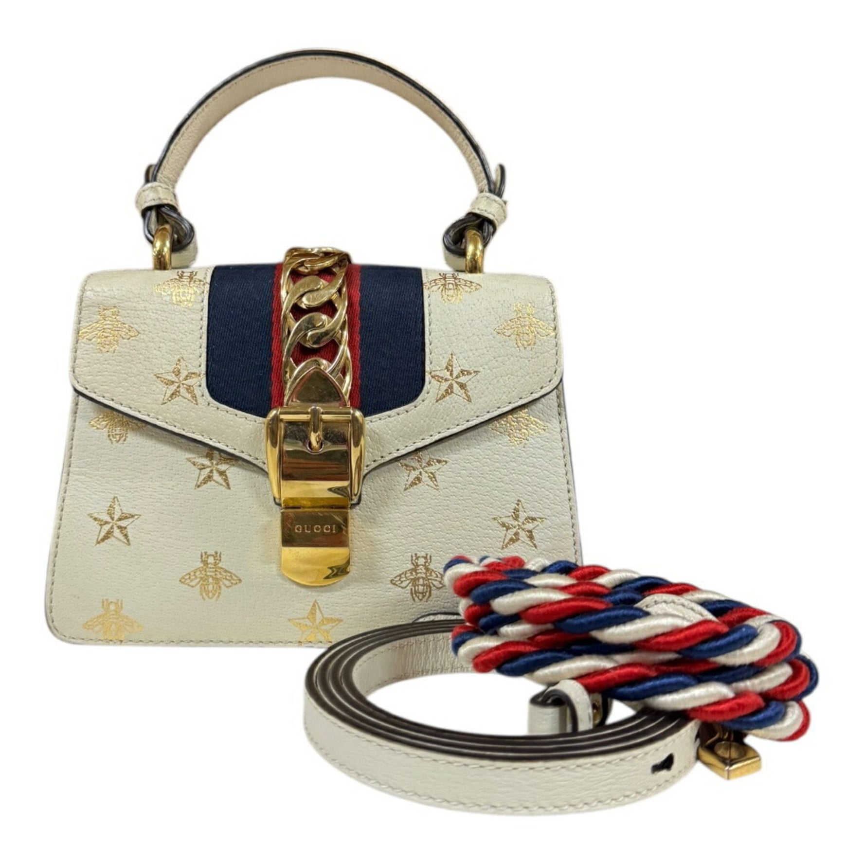 Gucci Bee & Star Sylvie Shoulder Bag Leather