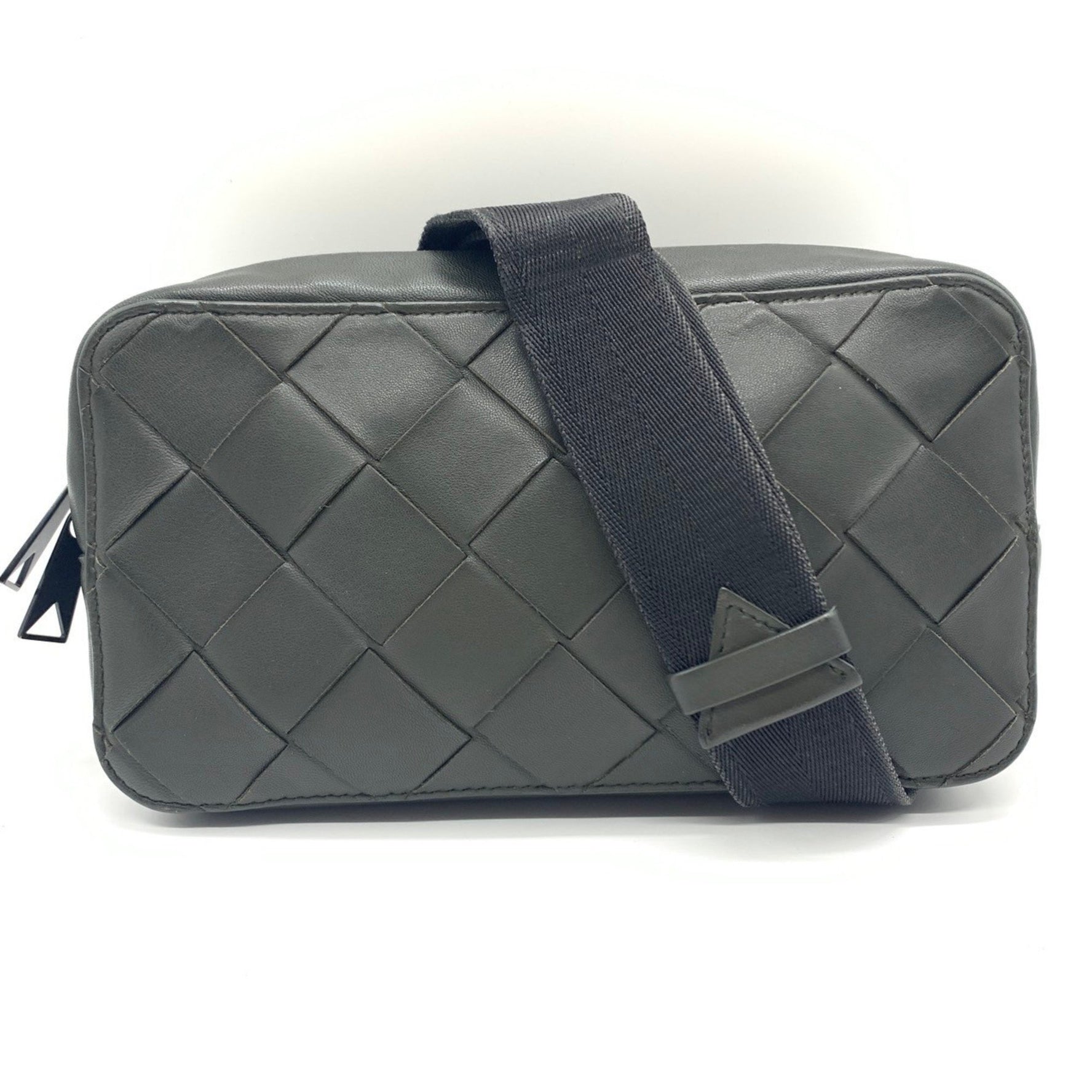 Bottega Veneta Intrecciato Body Bag Waist Pouch Dark Green Lamb Leather BOTTEGA VENETA