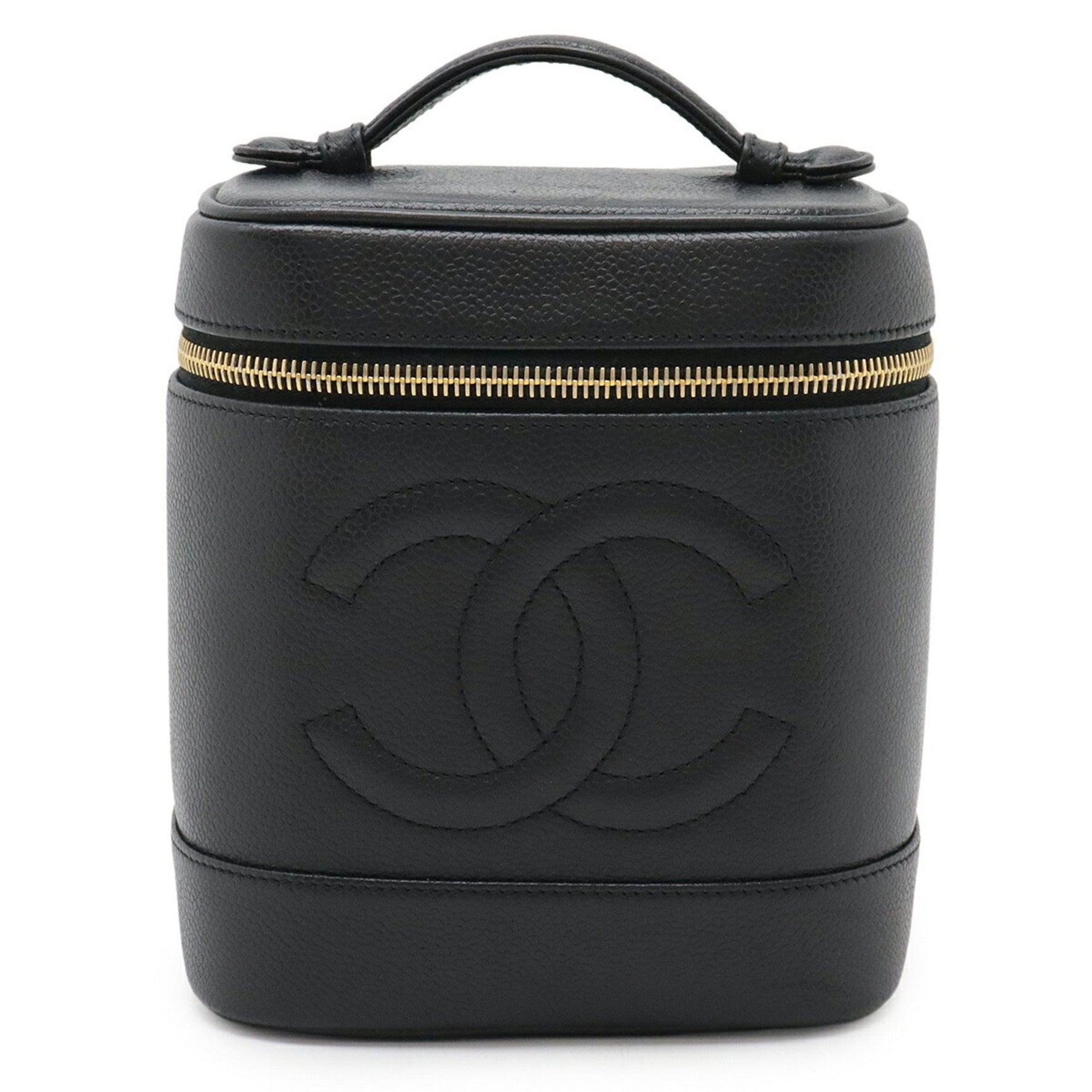 CHANEL Coco Mark Vanity Bag, Handbag, Pouch, Caviar Leather
