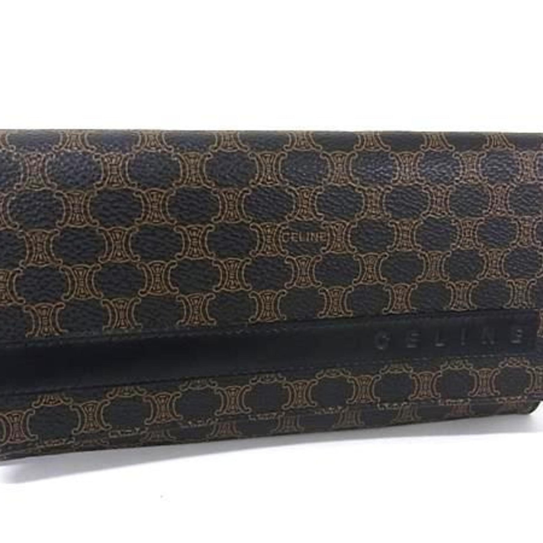 CELINE Macadam Long Wallet - Black and Brown Leather