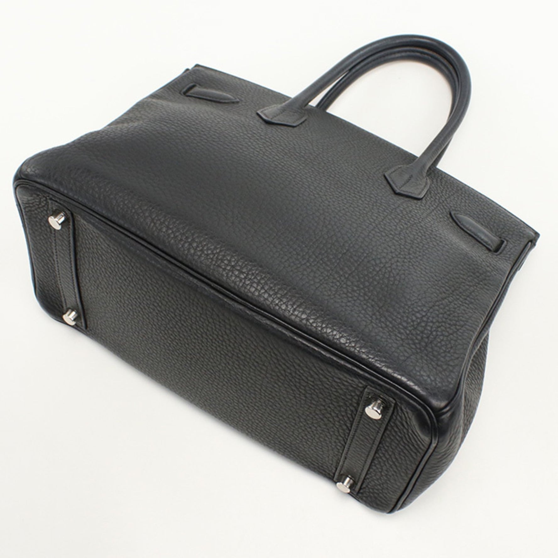 HERMES Birkin 30 Handbag, Black, with J Stamp