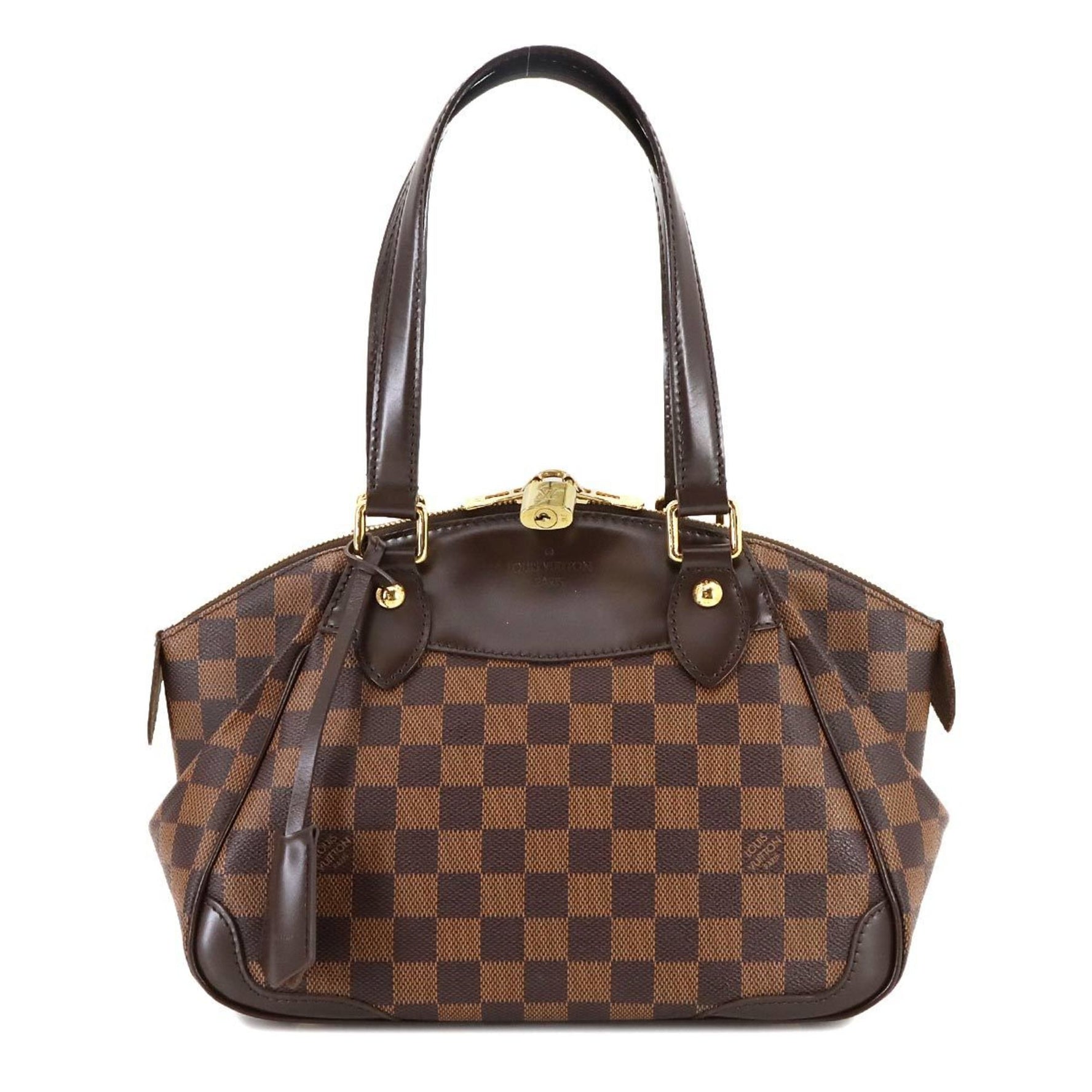 Louis Vuitton Damier Verona PM Handbag, Ebene Brown, Gold Hardware