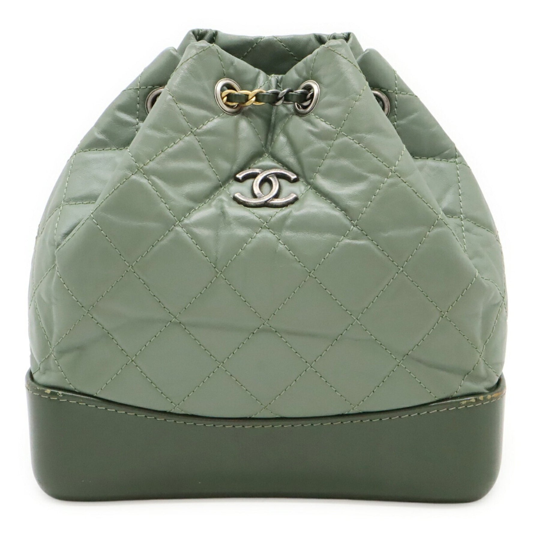 CHANEL Gabrielle de Small Backpack with Chain Shoulder Strap, Calfskin, Gunmetal Hardware