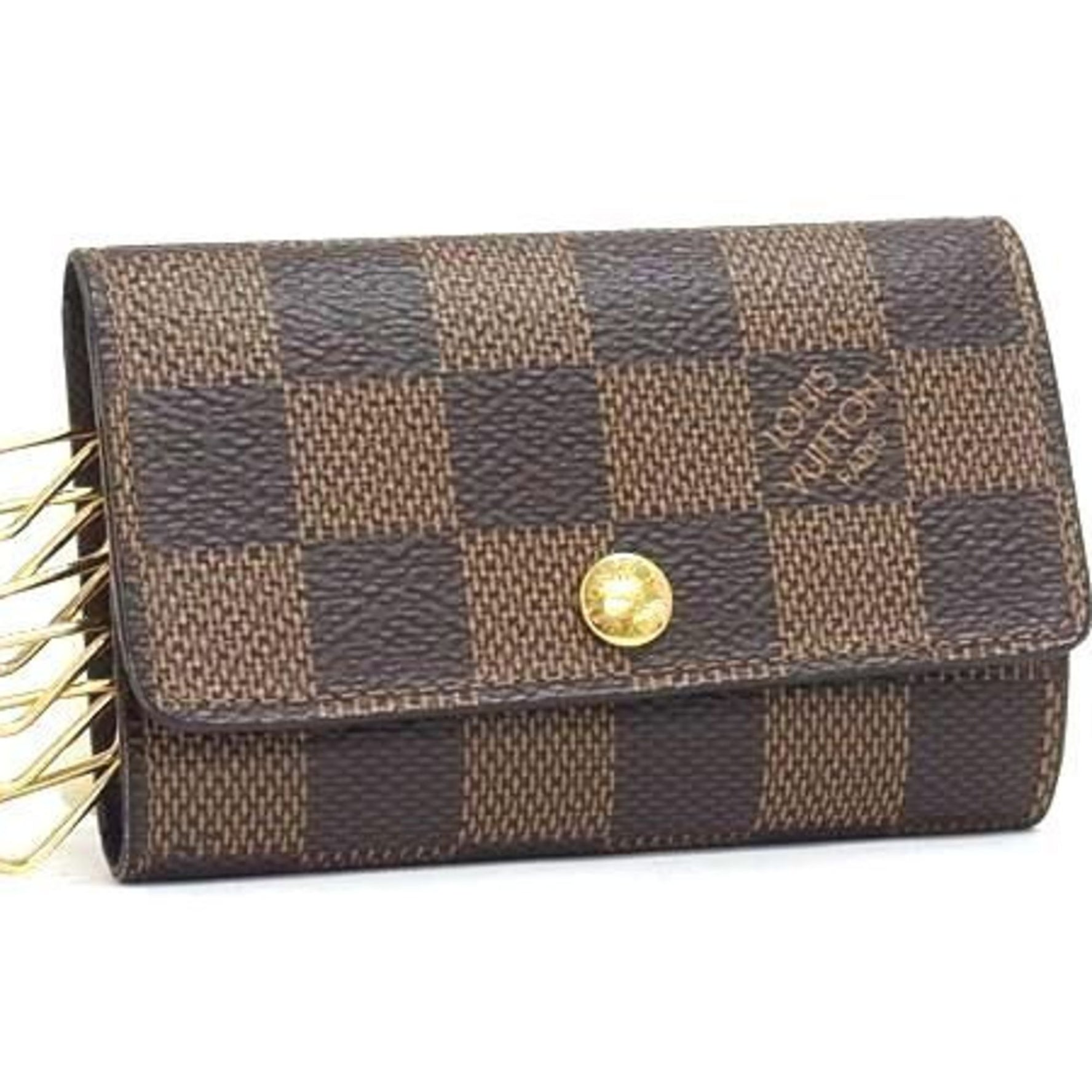 Louis Vuitton Multicle 6 Key Case Ebene Damier Leather Men's/Women's