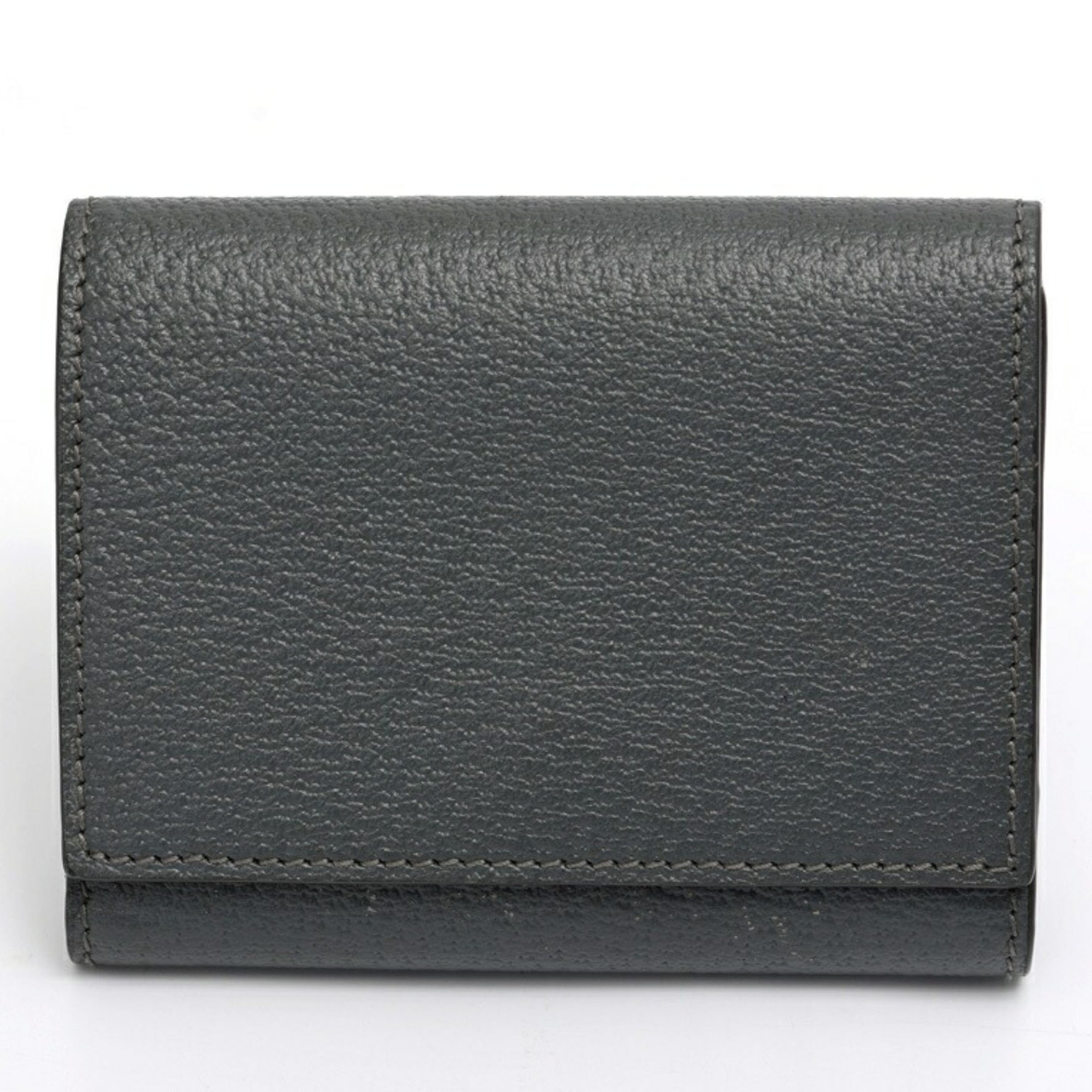 GUCCI GG Marmont Tri-fold Compact Wallet Leather Gray S-157686