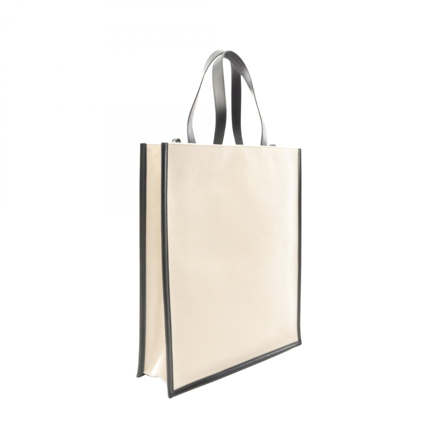 Alexander McQueen N S logo embroidered tote bag, canvas and leather, white black
