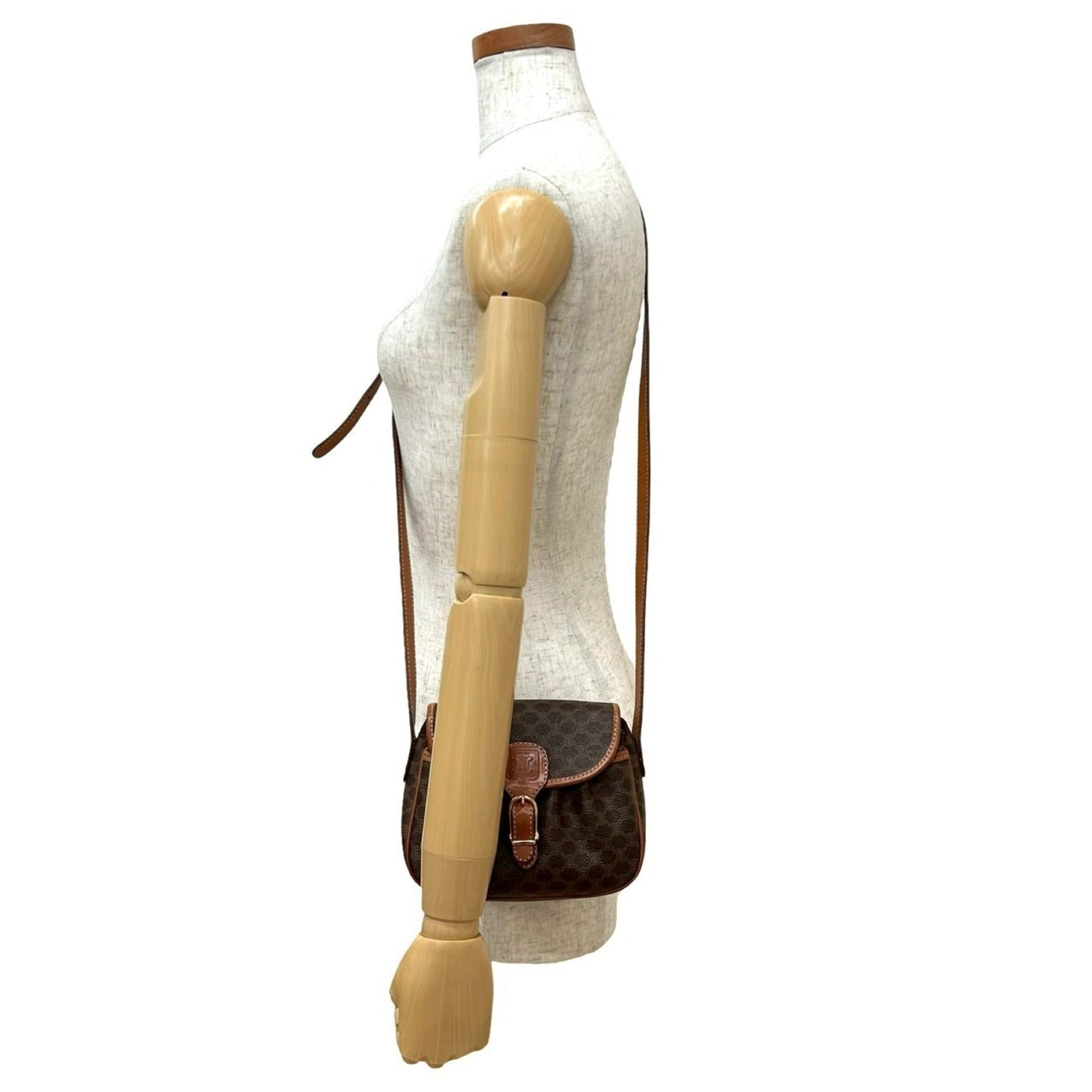 CELINE Macadam Blason Leather Shoulder Bag/Pochette/Sacoche 04456