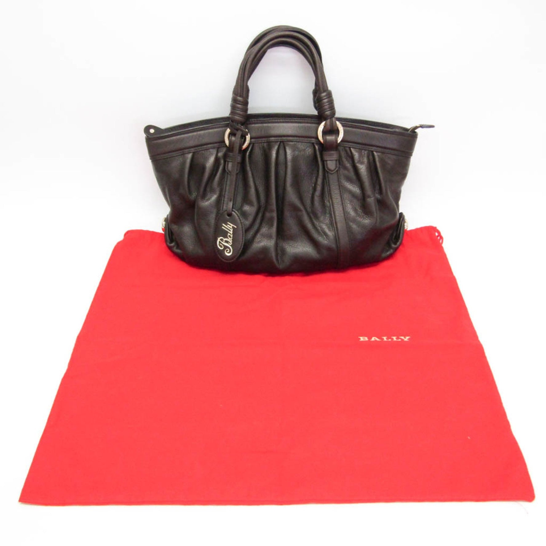 Bally LADA Leather Handbag Dark Brown