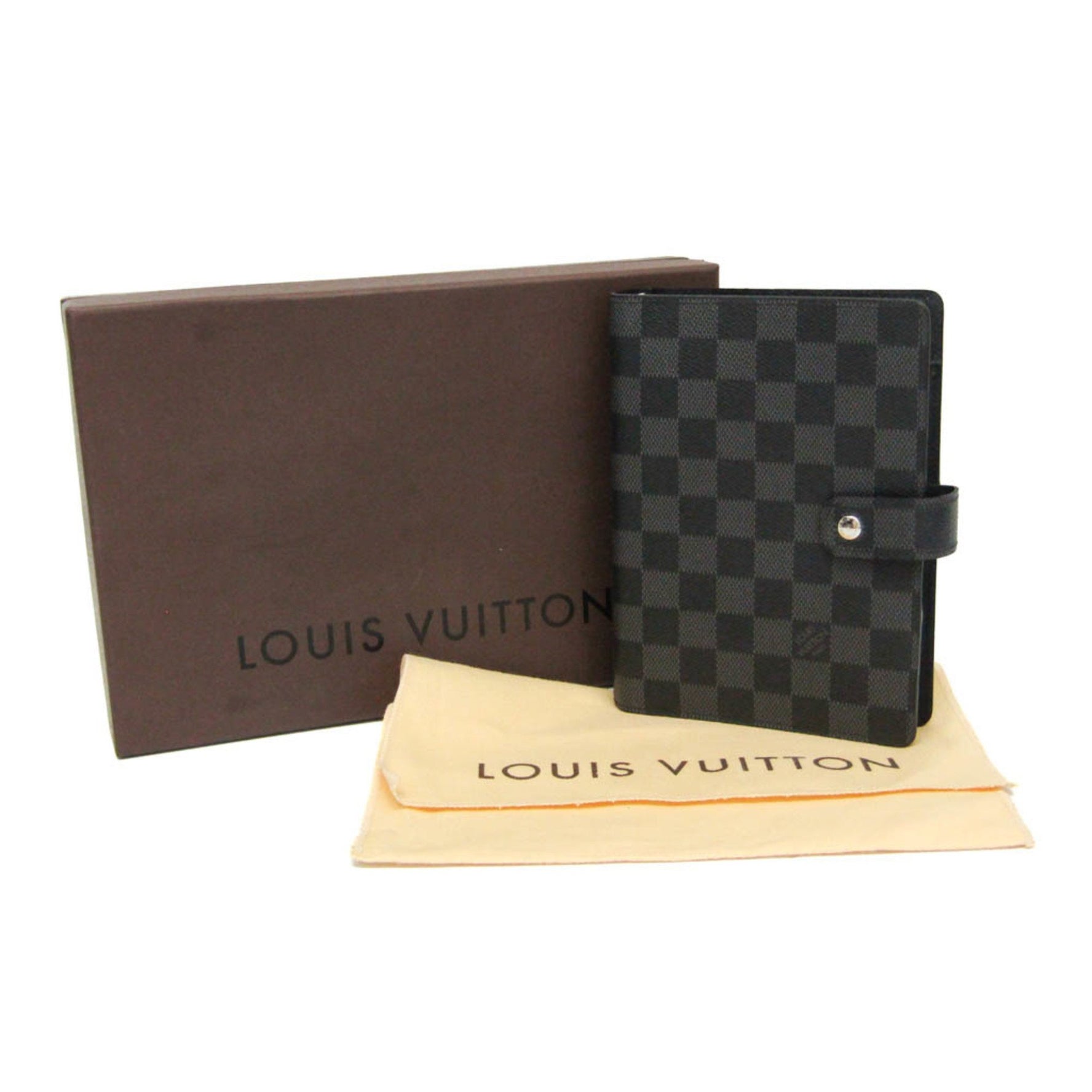 Louis Vuitton Damier Graphite A6 Planner Cover Damier Graphite Agenda MM R20242