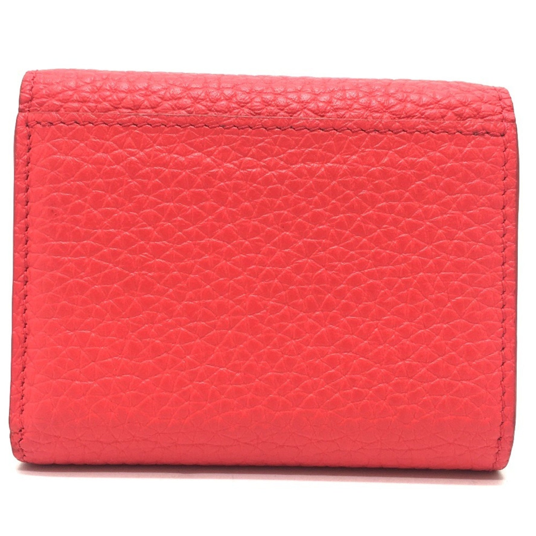 LOUIS VUITTON M69069 Japan Exclusive Portefeuille Capucines XS Compact Tri-fold Wallet in Taurillon Leather, Coral Tahiti Red