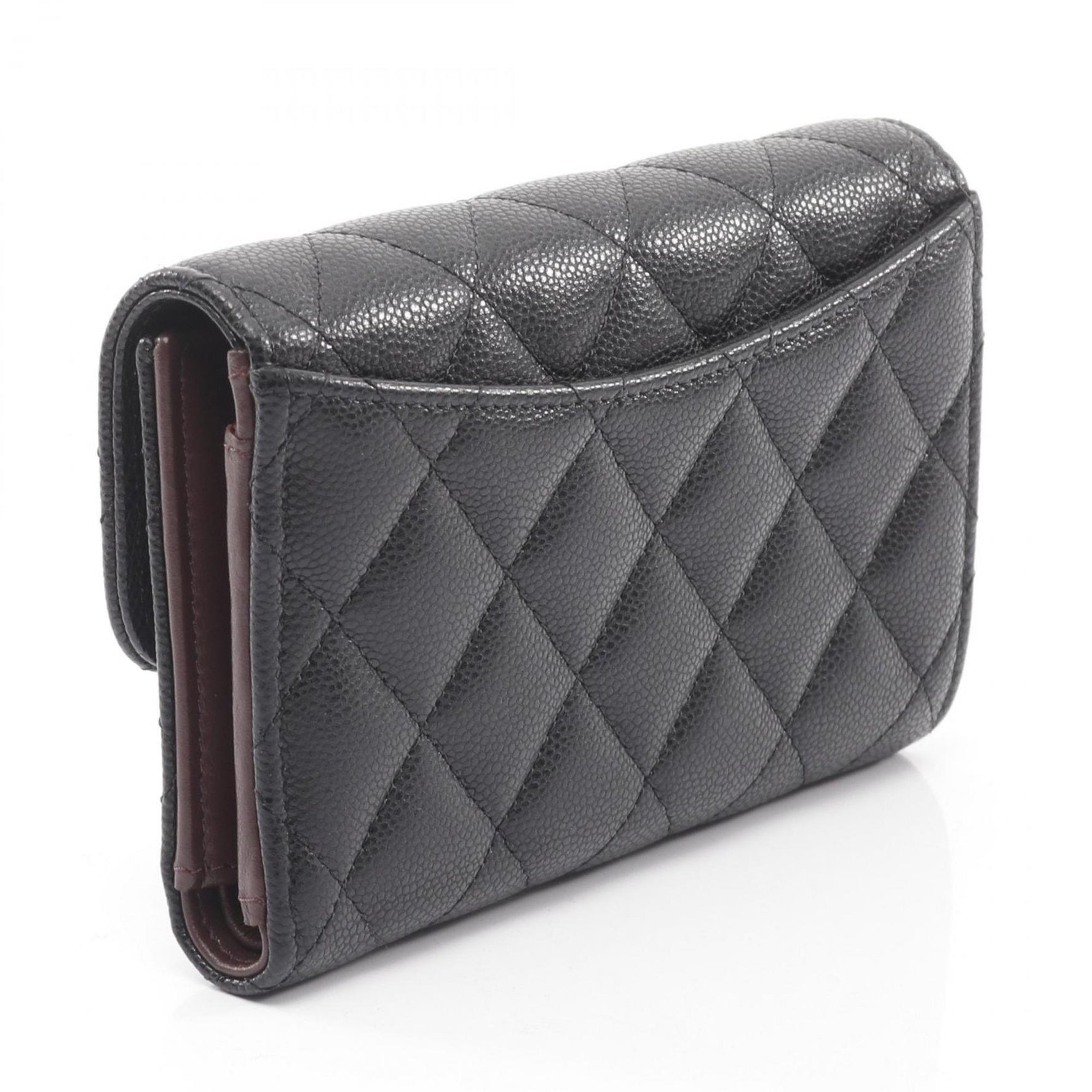 CHANEL Matelasse Tri-fold Wallet in Grained Calfskin Leather