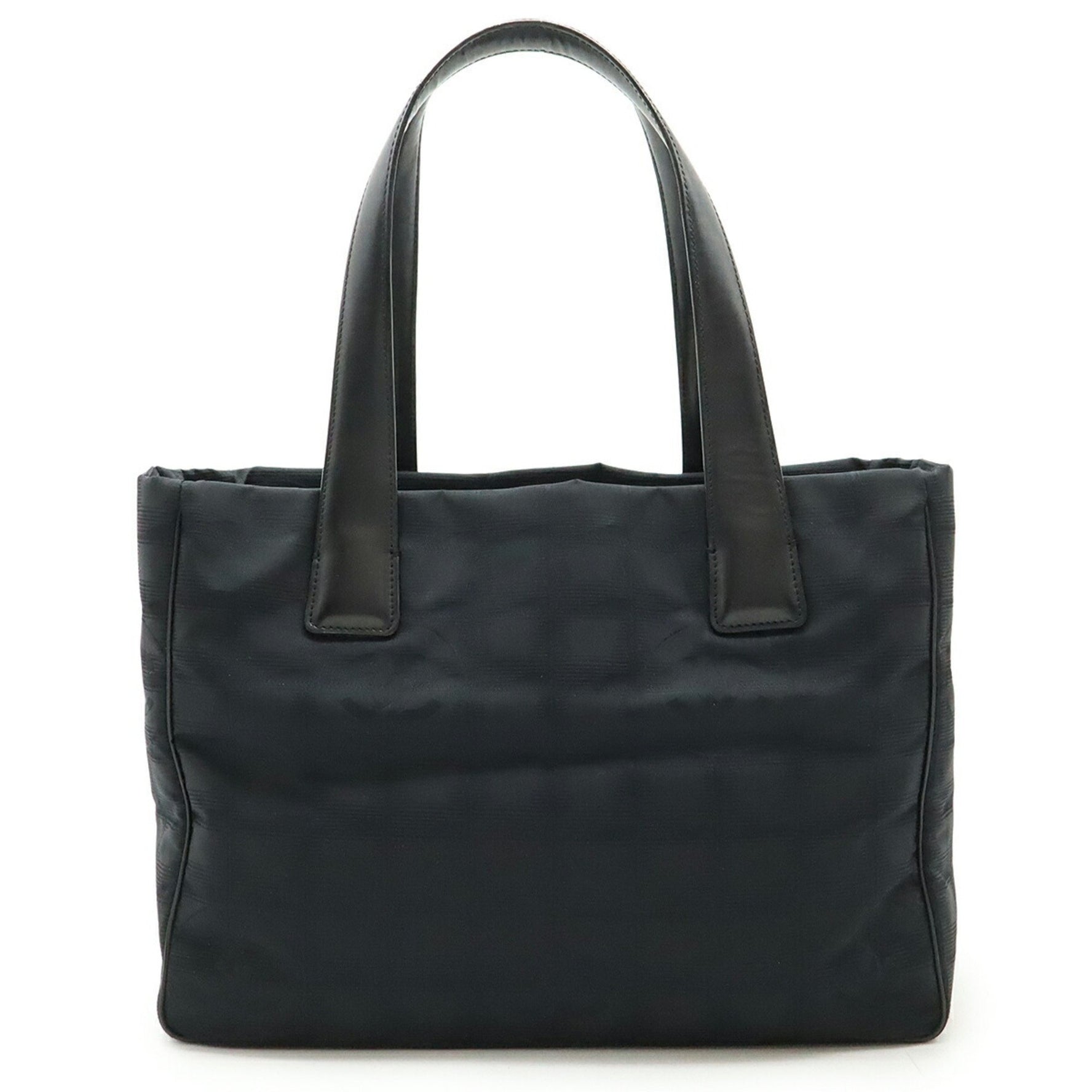 CHANEL New Travel Line Tote PM Bag Shoulder Nylon Jacquard Leather Black A20457