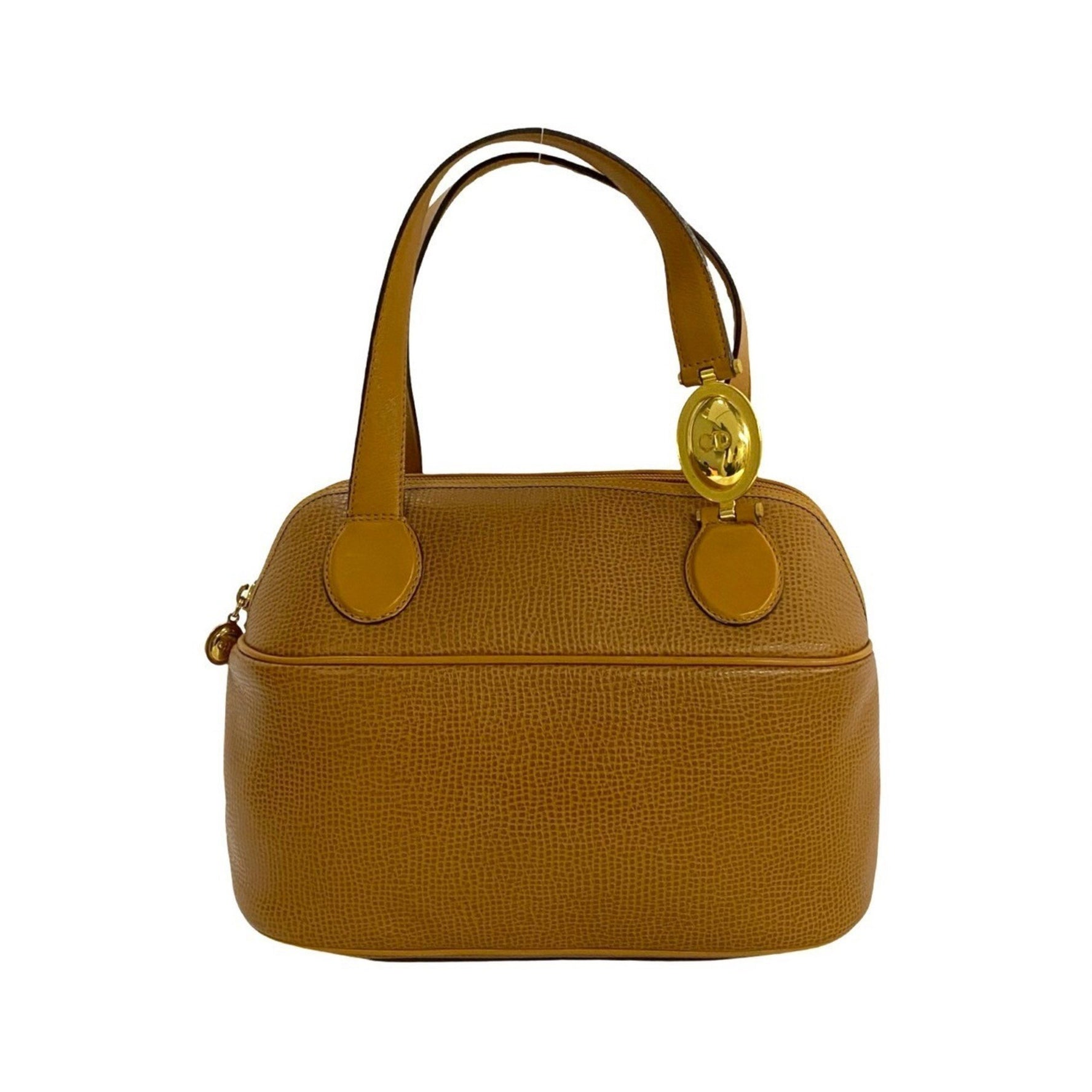 Christian Dior CD logo hardware leather handbag/boston bag in camel, 316-9