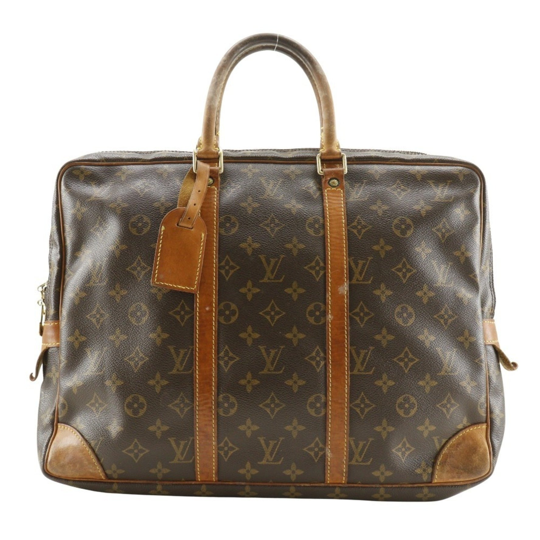 Louis Vuitton Porto Documan-Voyage Business Briefcase Monogram Canvas, Made in France, 2002, Size, Double Zipper