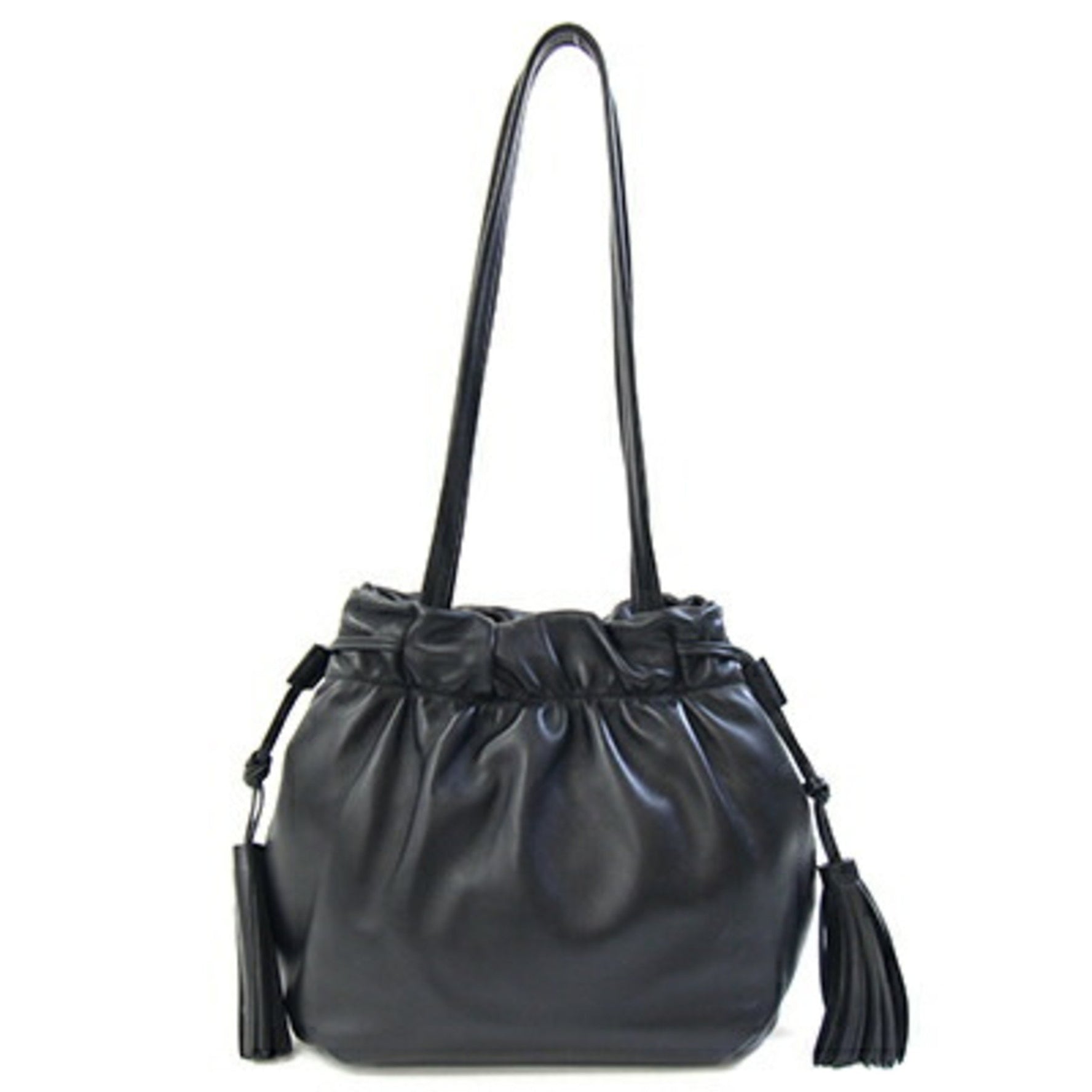 Prada Tote Bag Black Leather Nappa Tassel