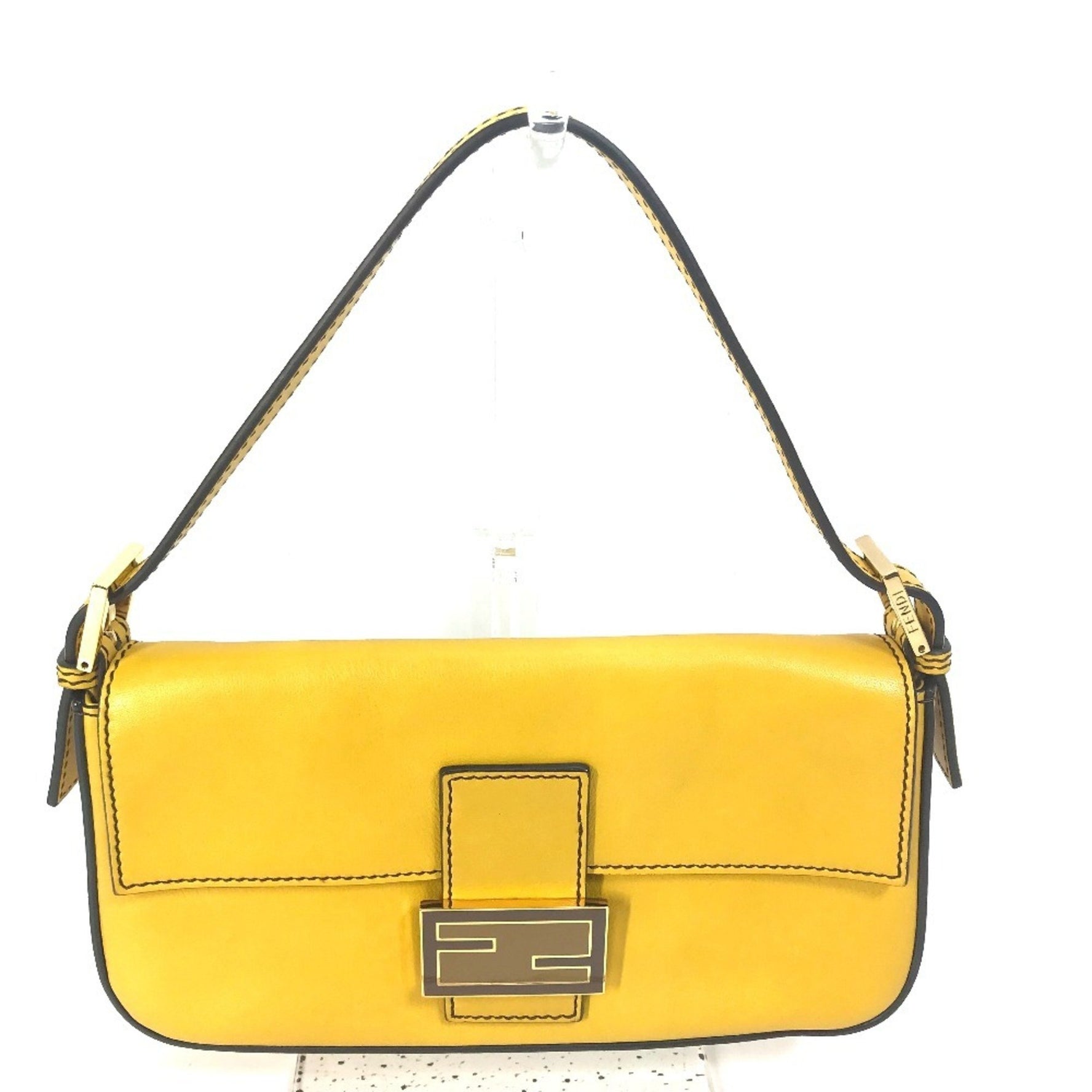 FENDI FF Mamma Bucket Shoulder Bag, Handbag, Leather