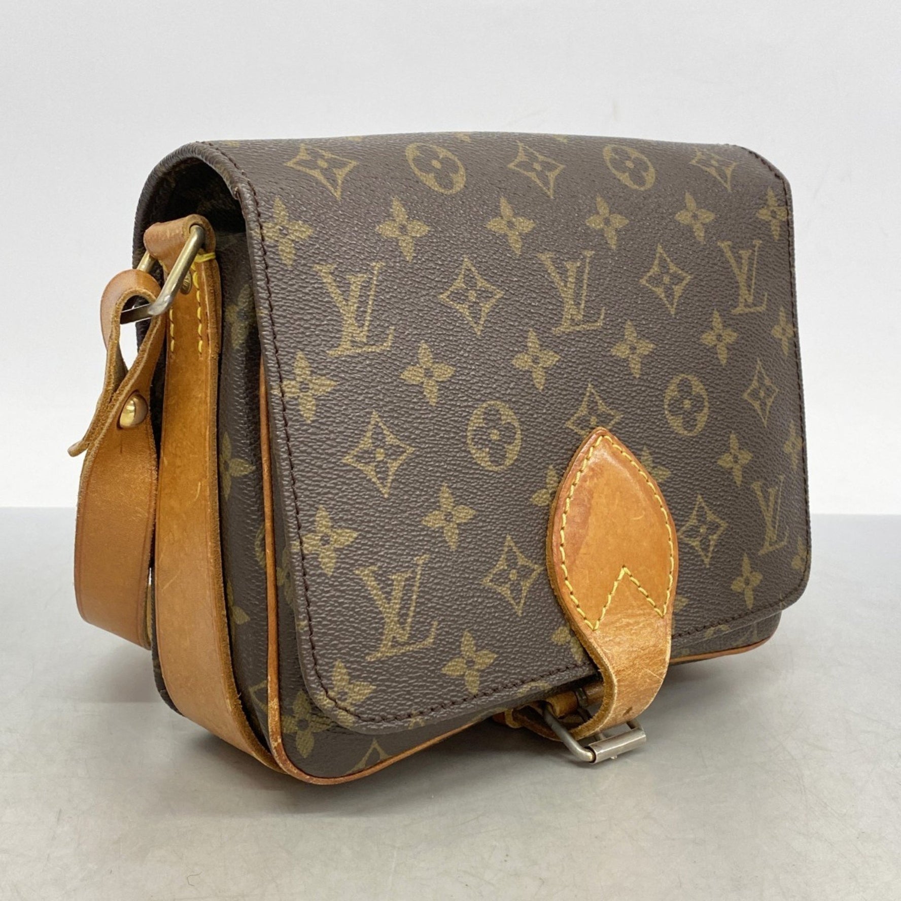 Louis Vuitton Monogram Cartouchiere MM Shoulder Bag M51253 Brown Women's