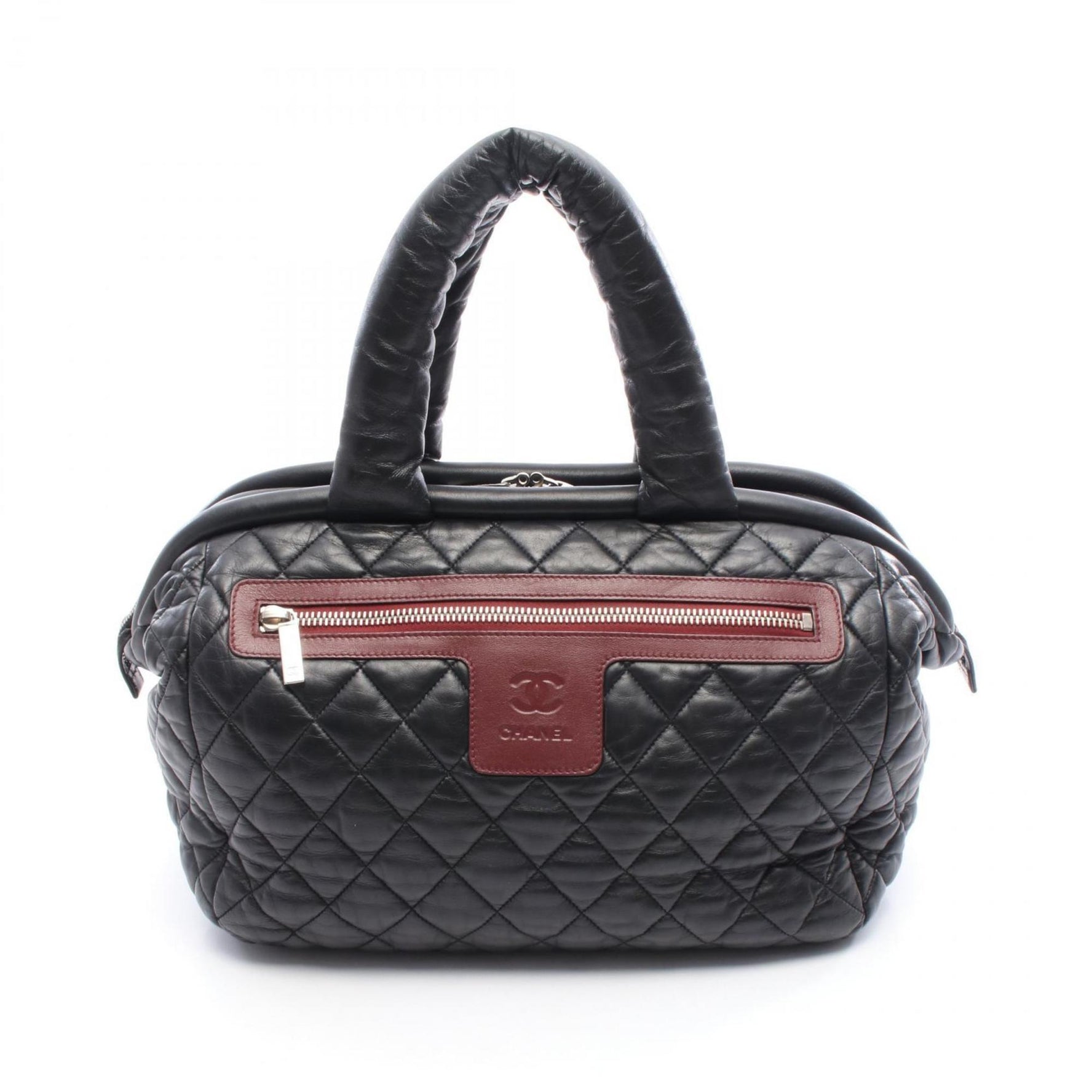CHANEL Coco Cocoon handbag, leather, black and burgundy