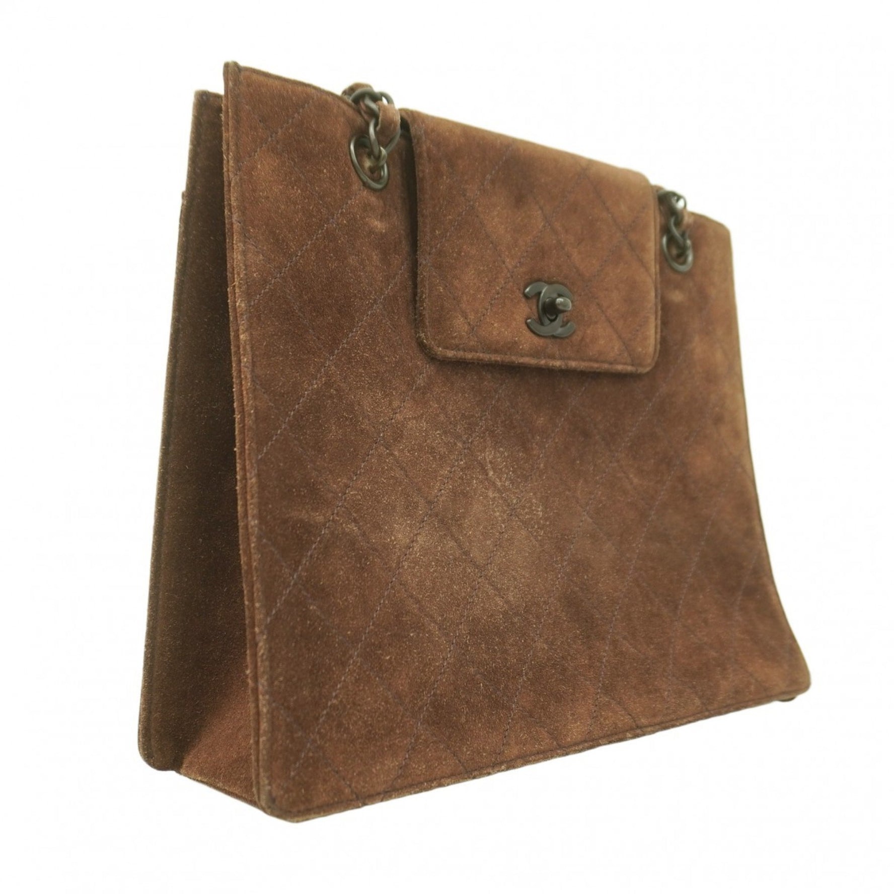 Chanel Matelasse Chain Shoulder Bag, Suede